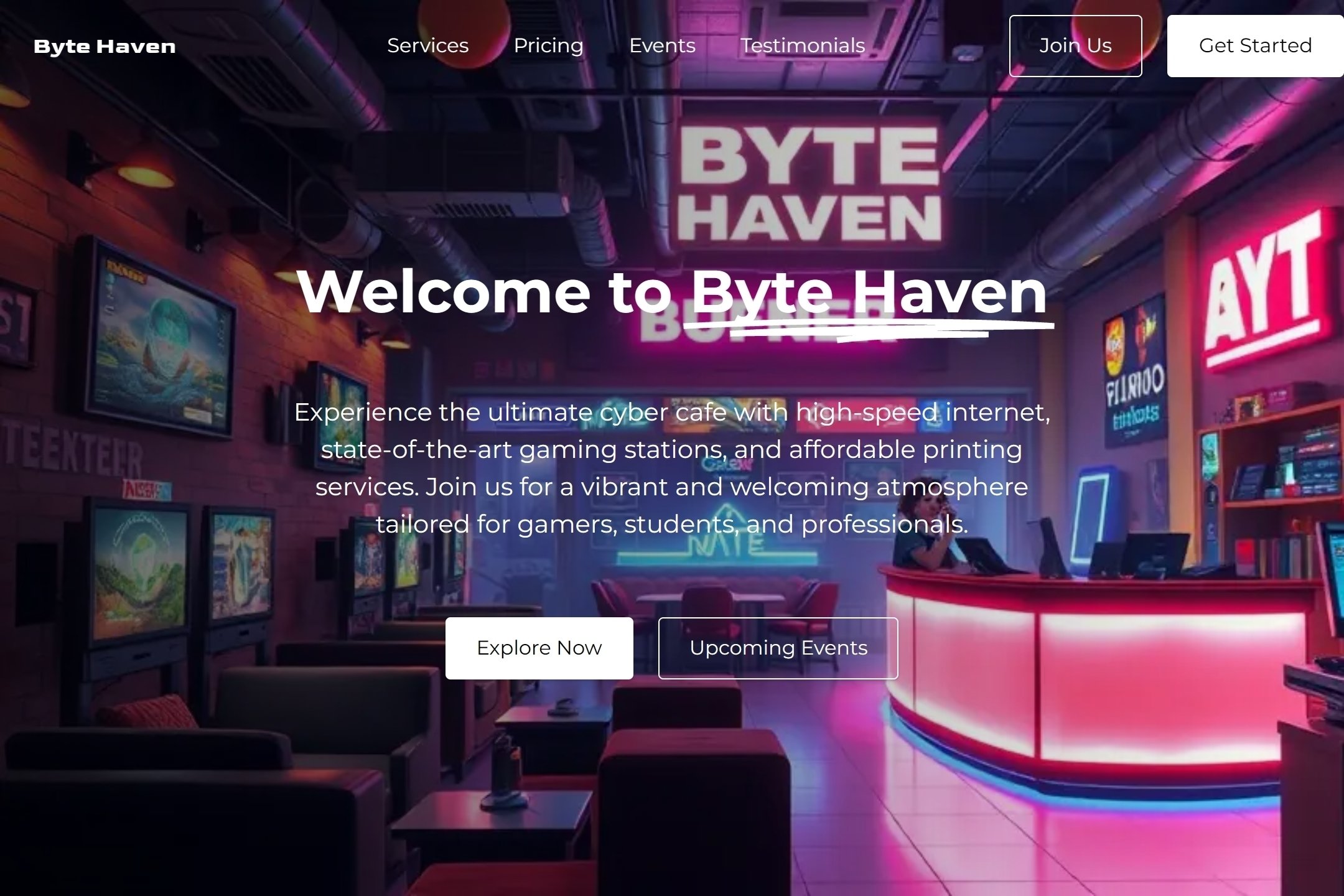 Cyber cafe website template