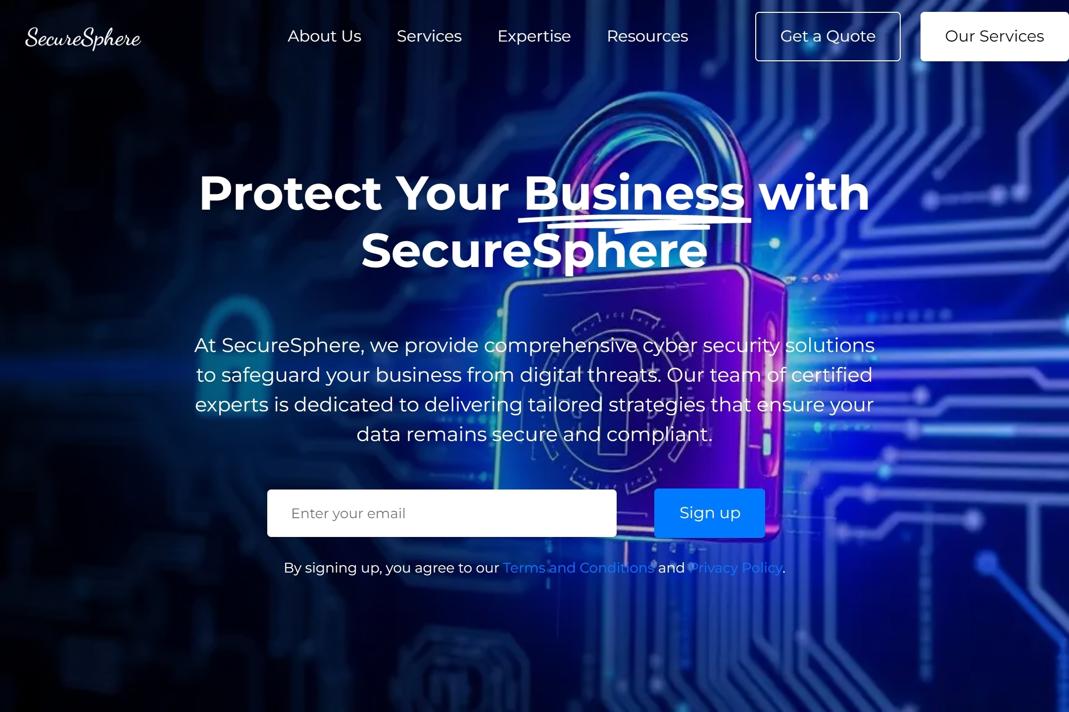 Cyber security consulting firm website template