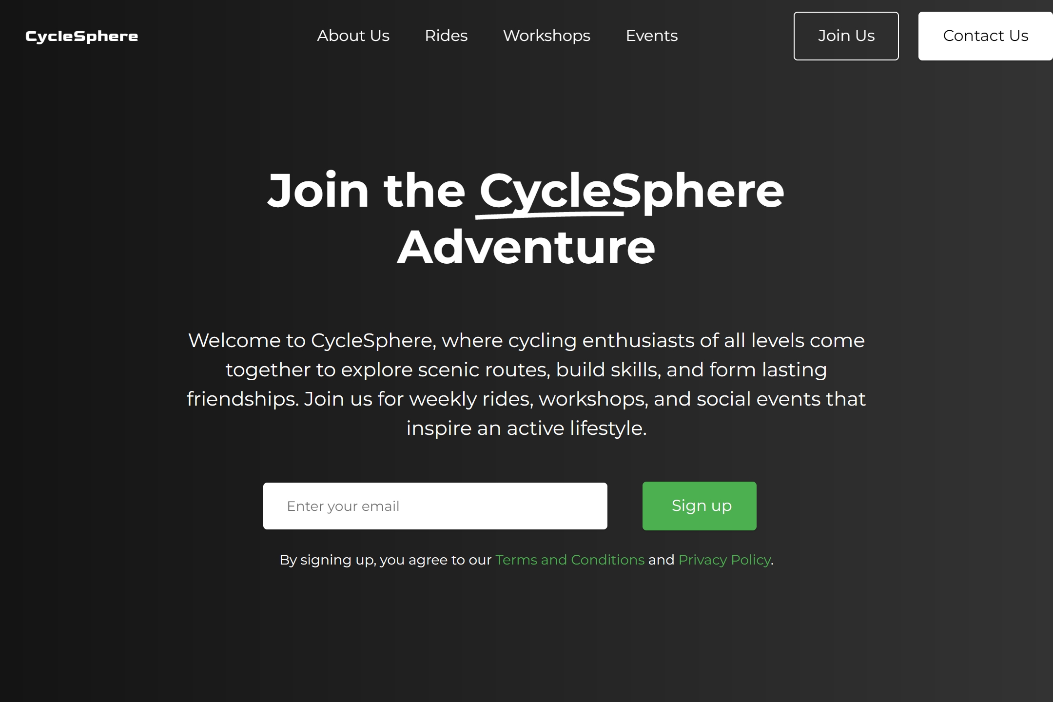 Cycling group website template