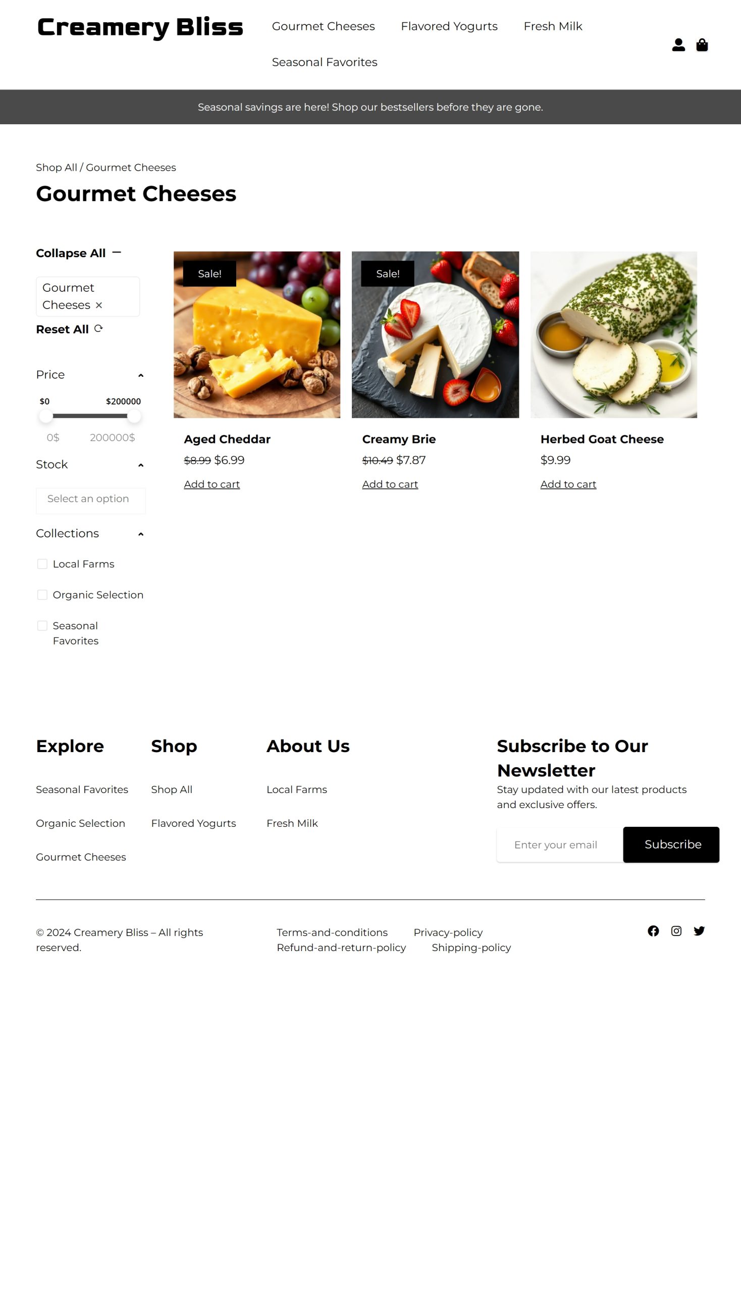 Gourmet Cheeses