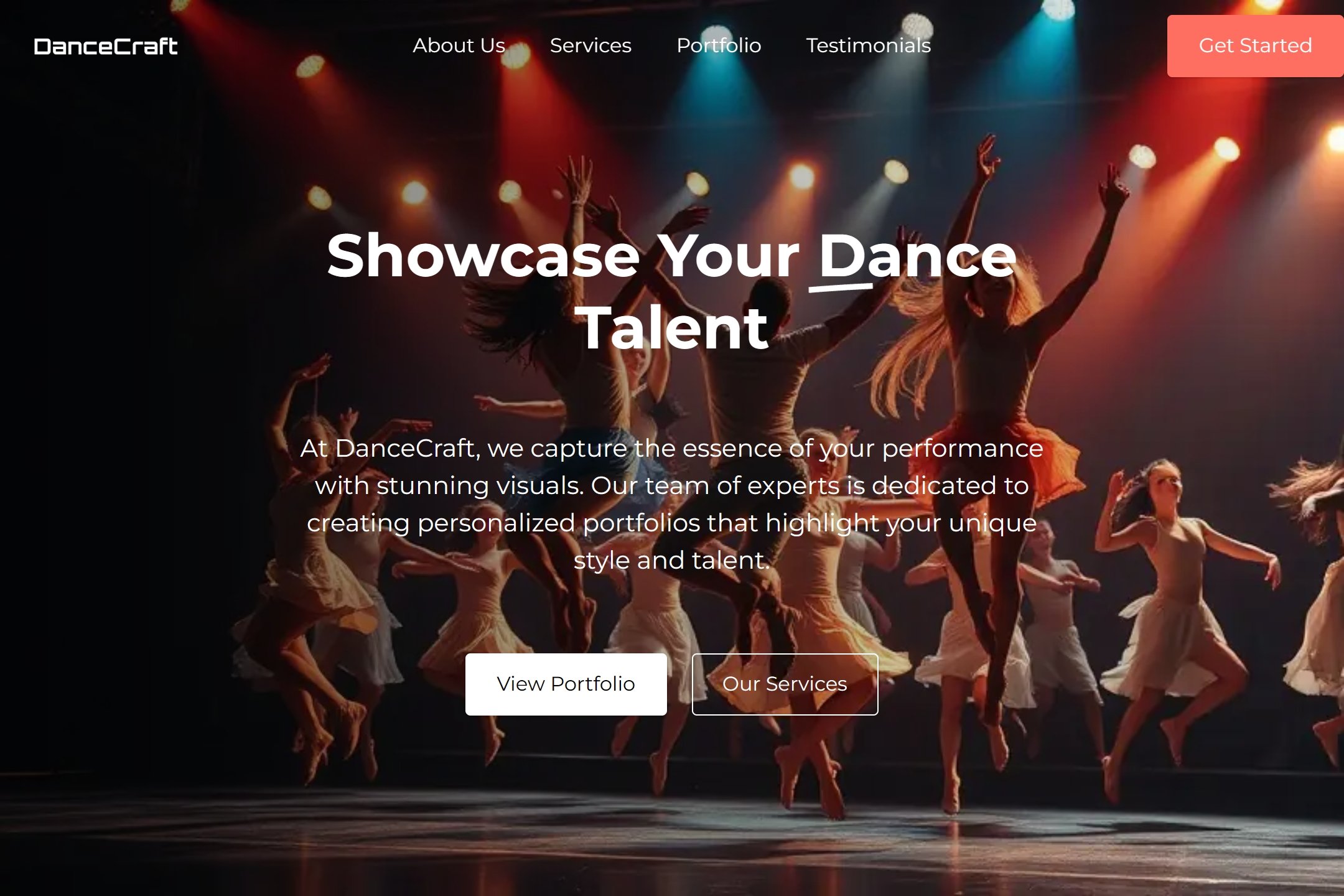 Dancer portfolio website template