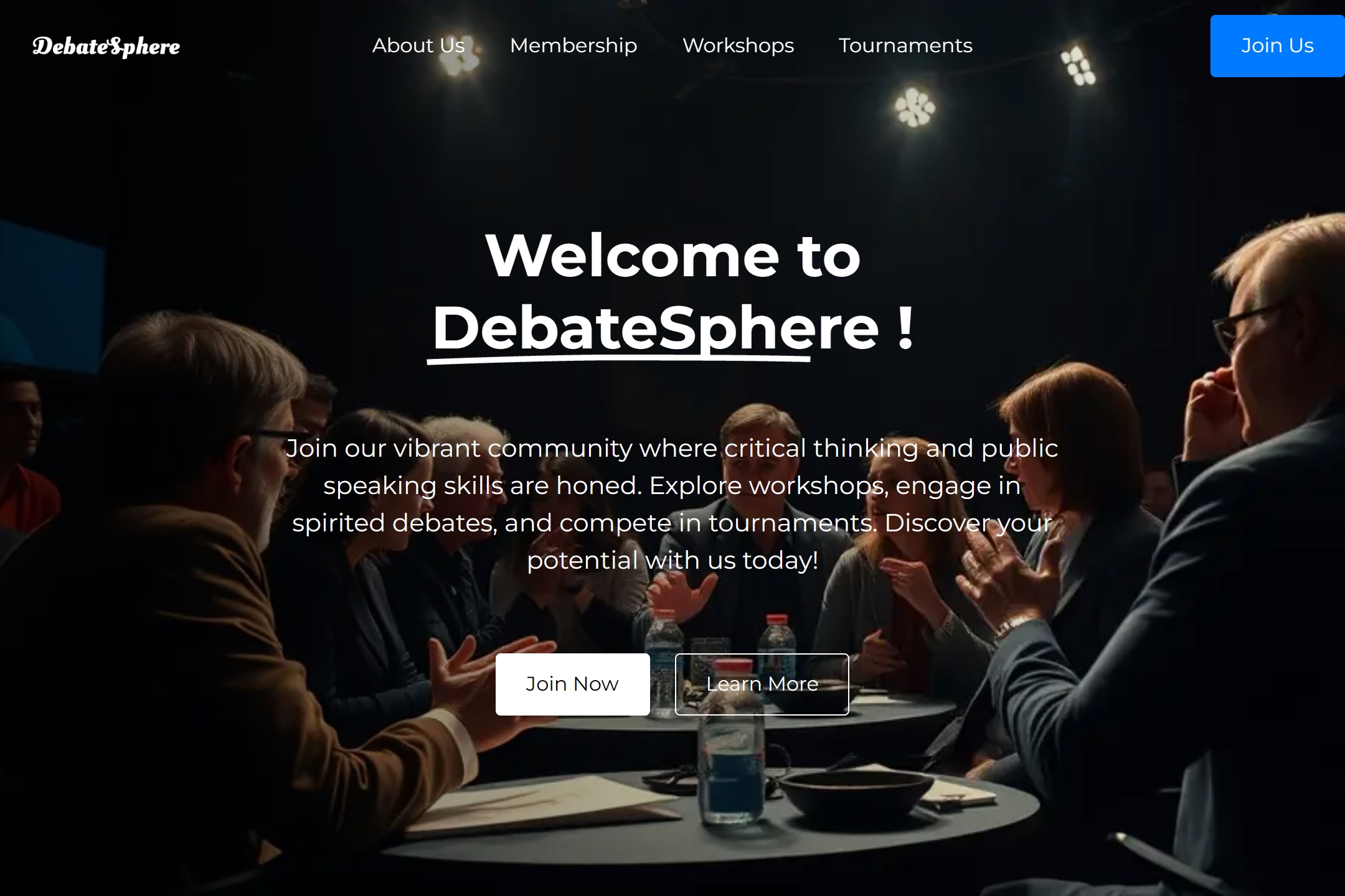 Debate club website template