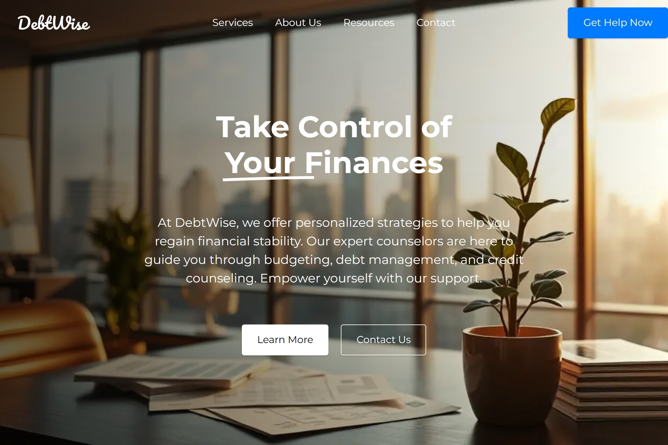 Debt counseling service website template
