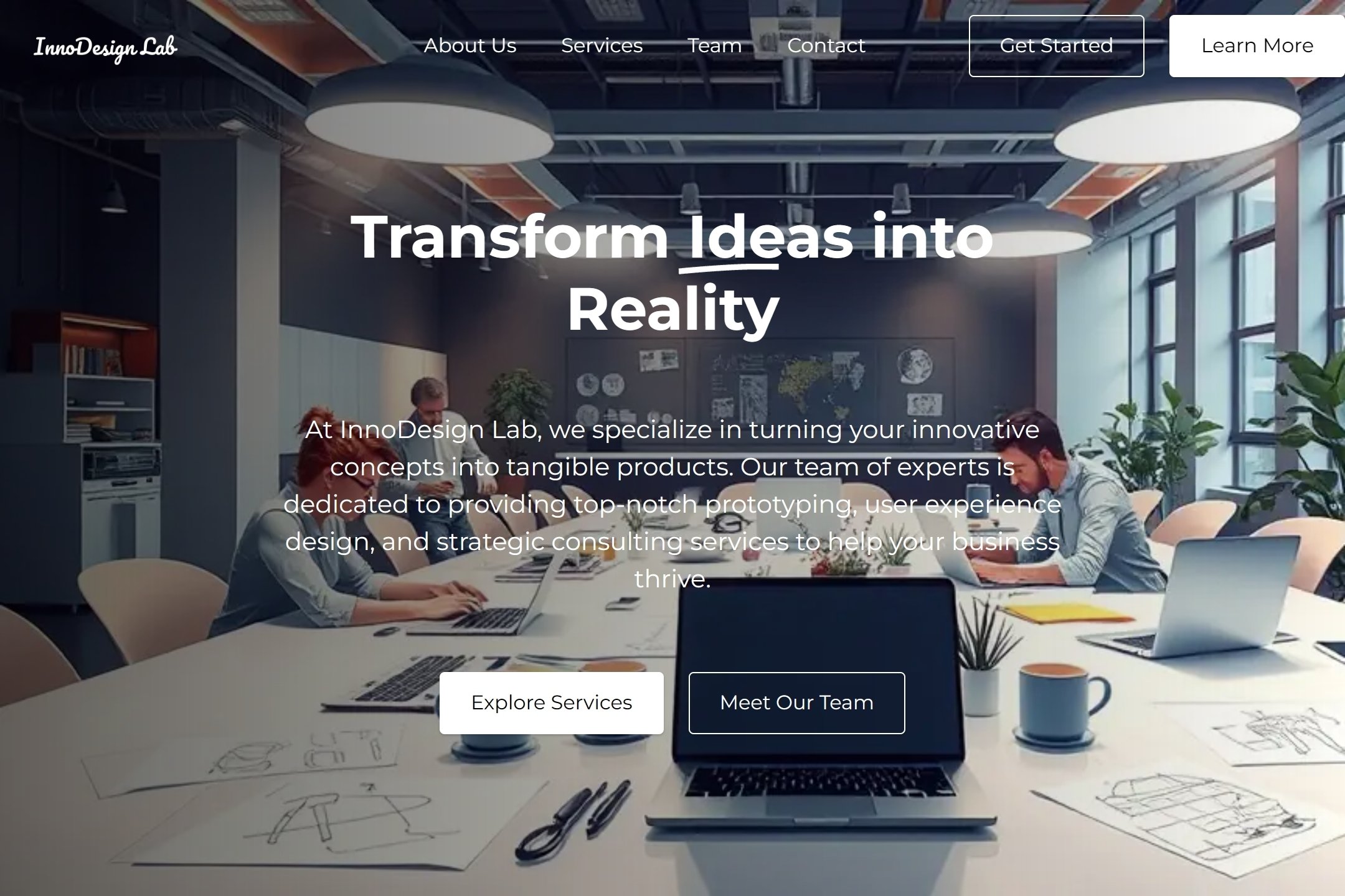 Design and innovation lab website template