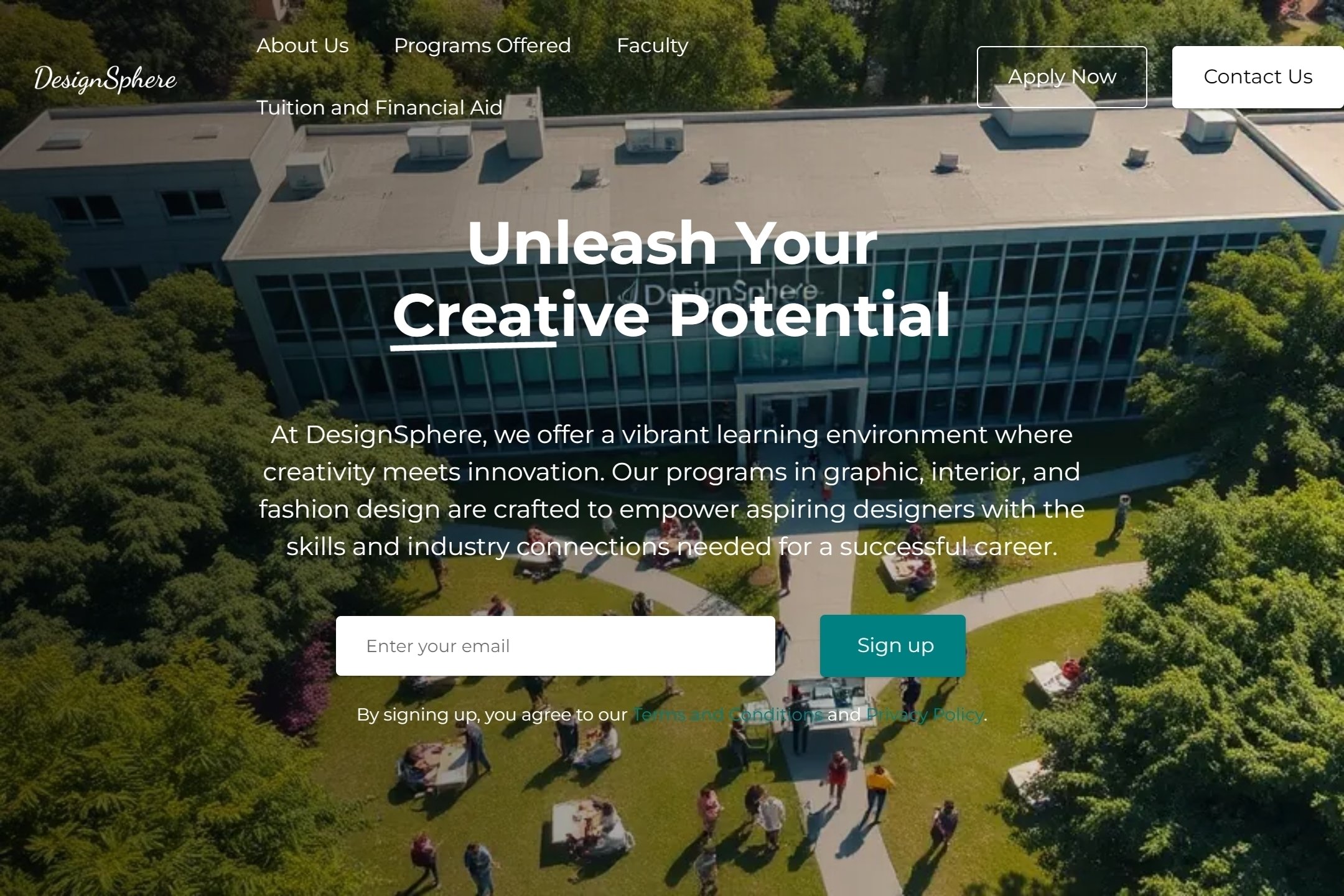 Design college website template