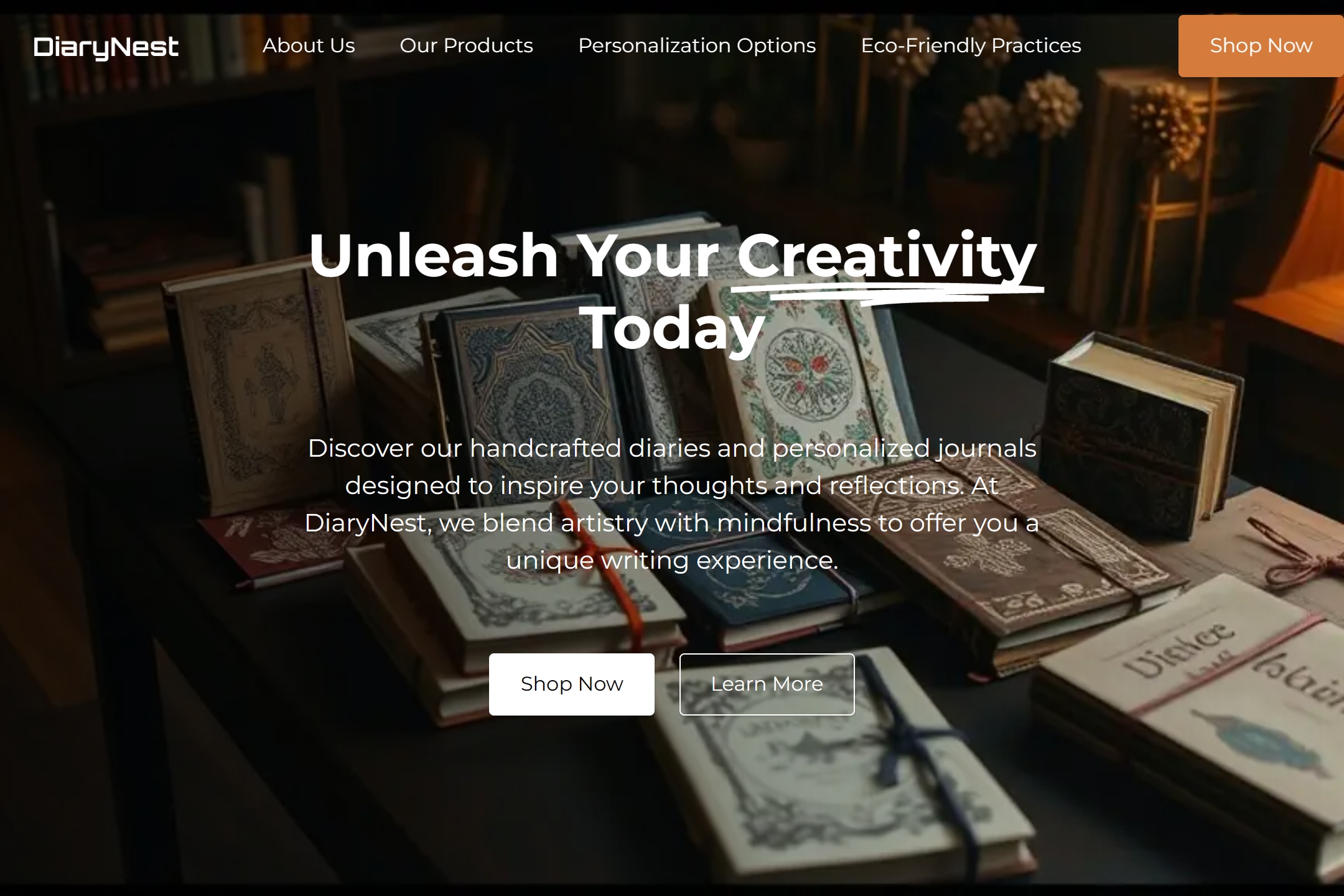 Diary website template