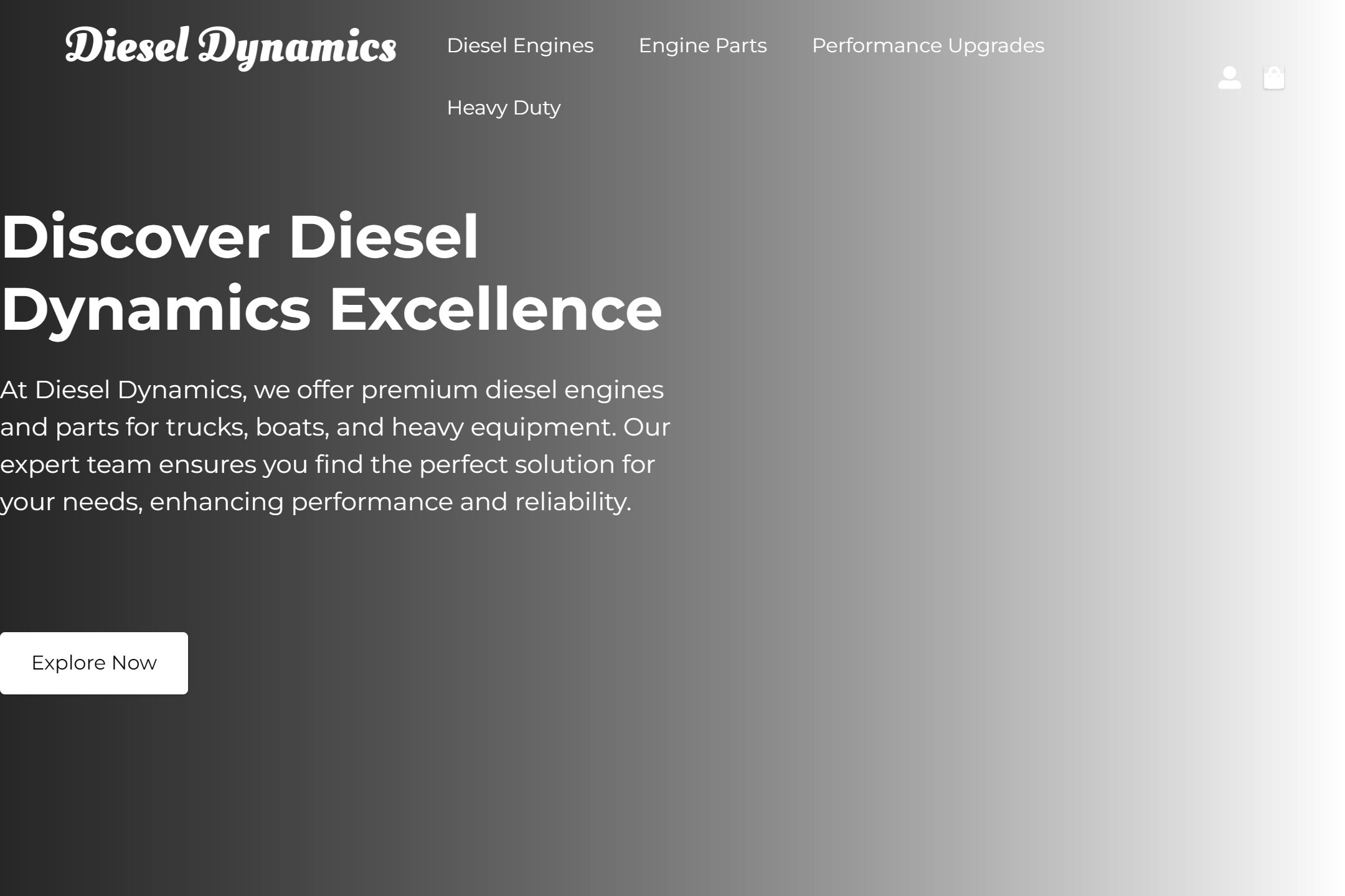 Diesel engine dealer website template