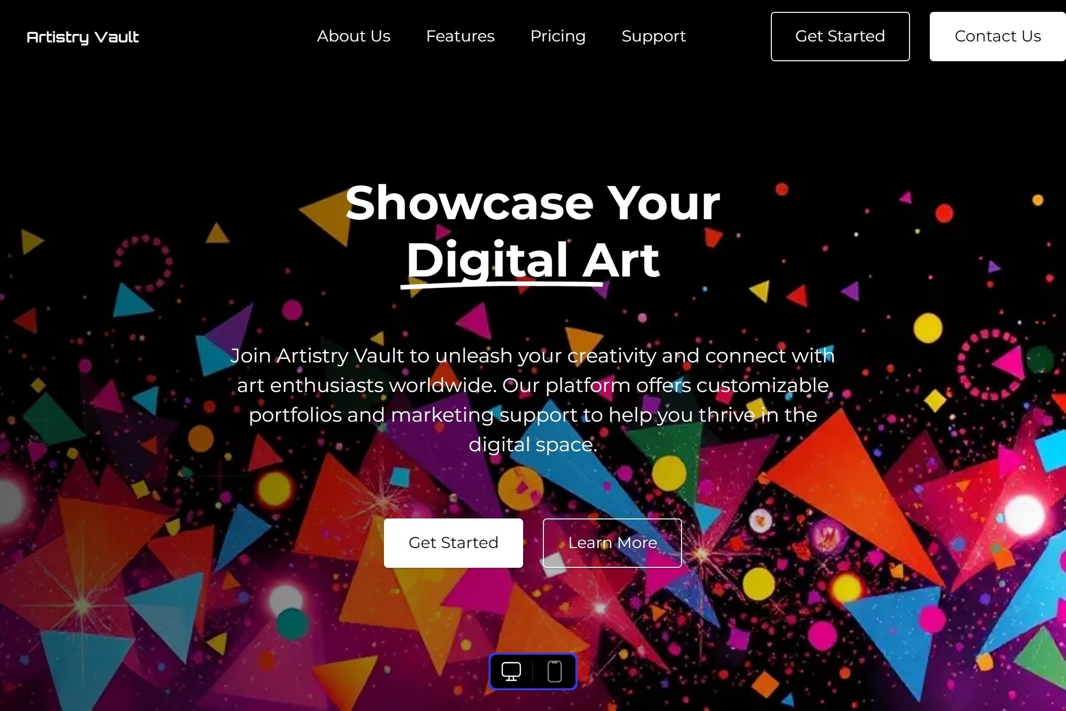 Digital art portfolio website template