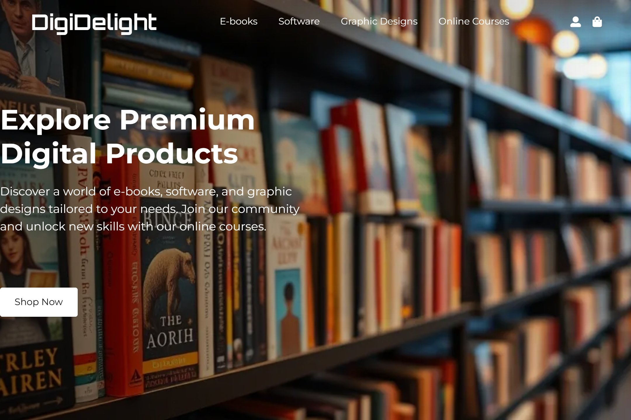Digital products shop website template