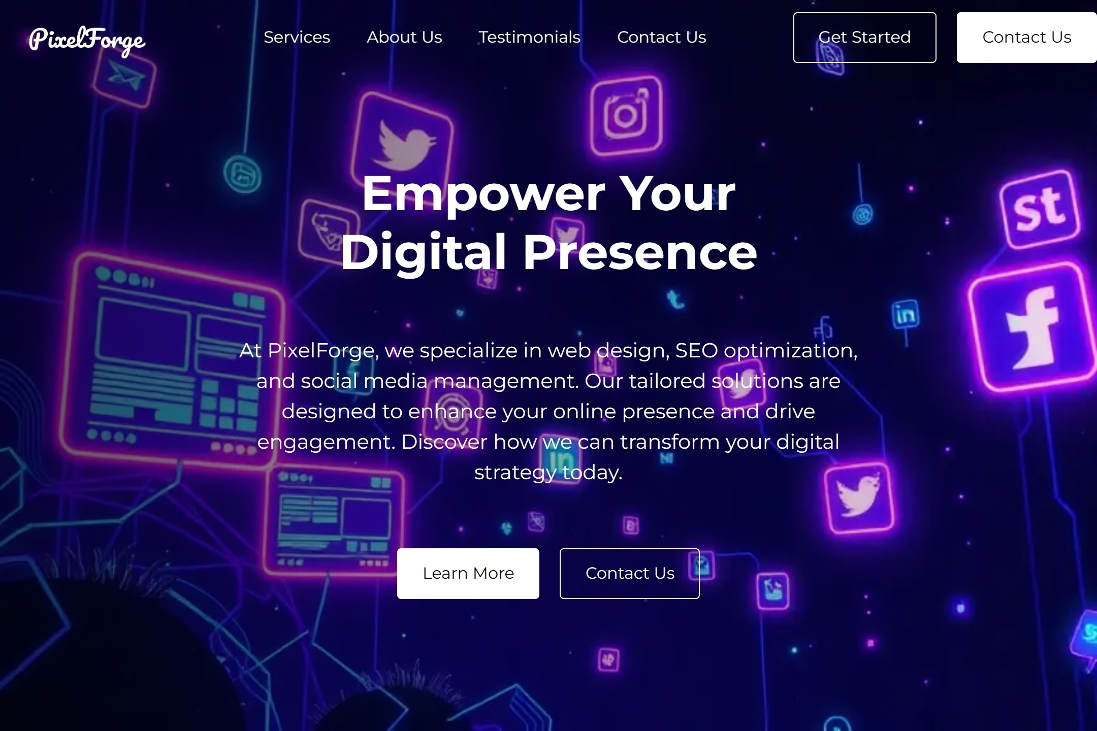 Digital services website template