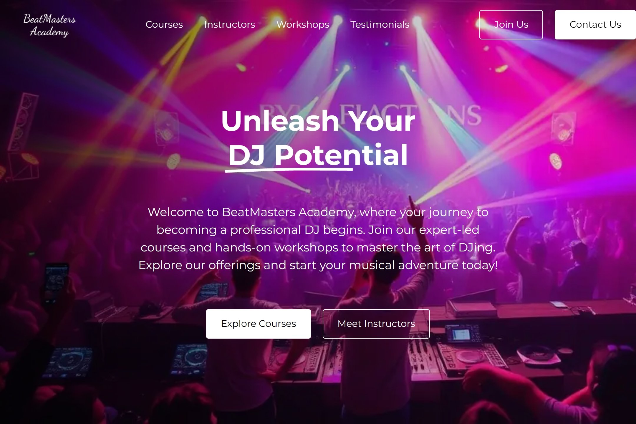 DJ academy website template