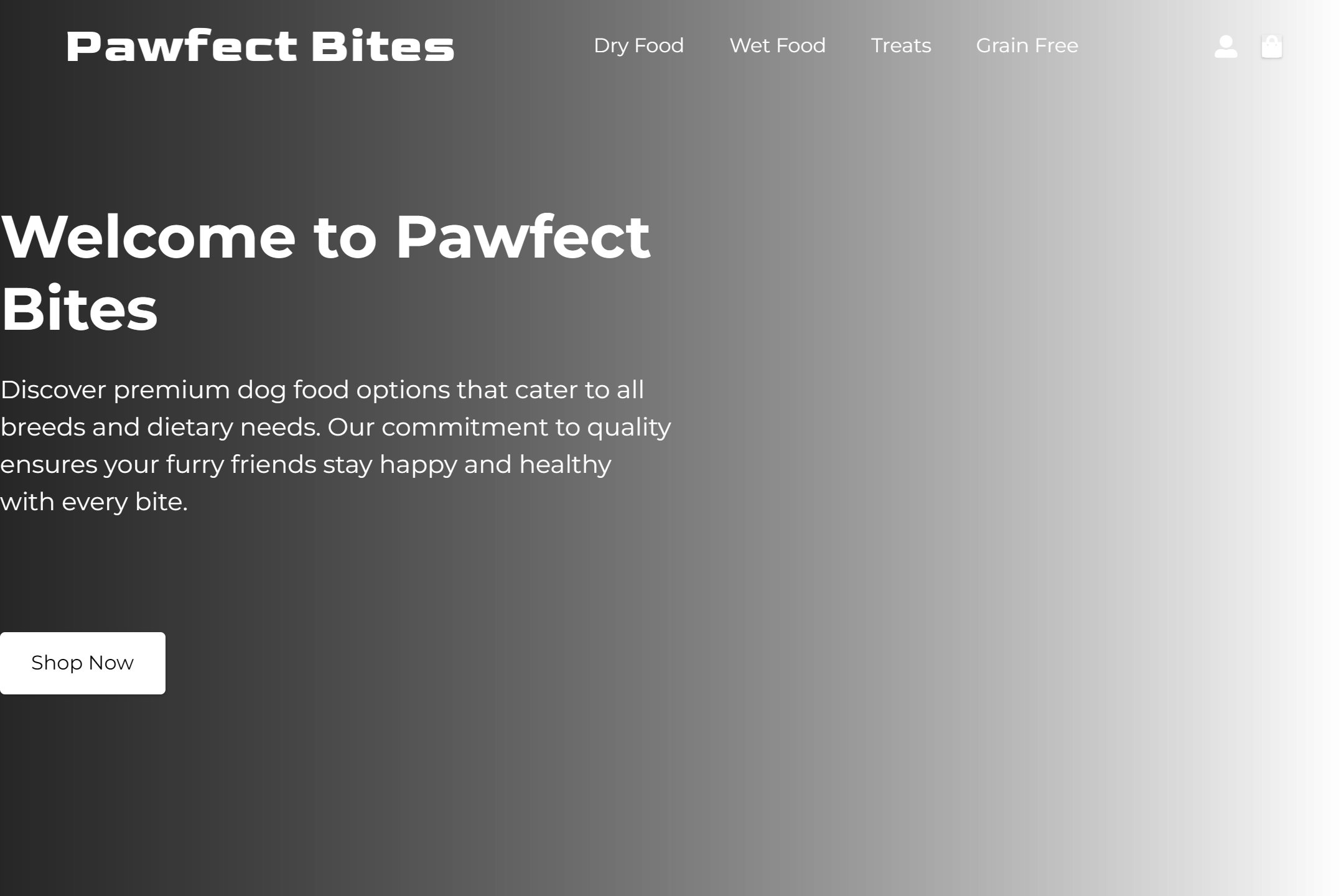Dog food store website template