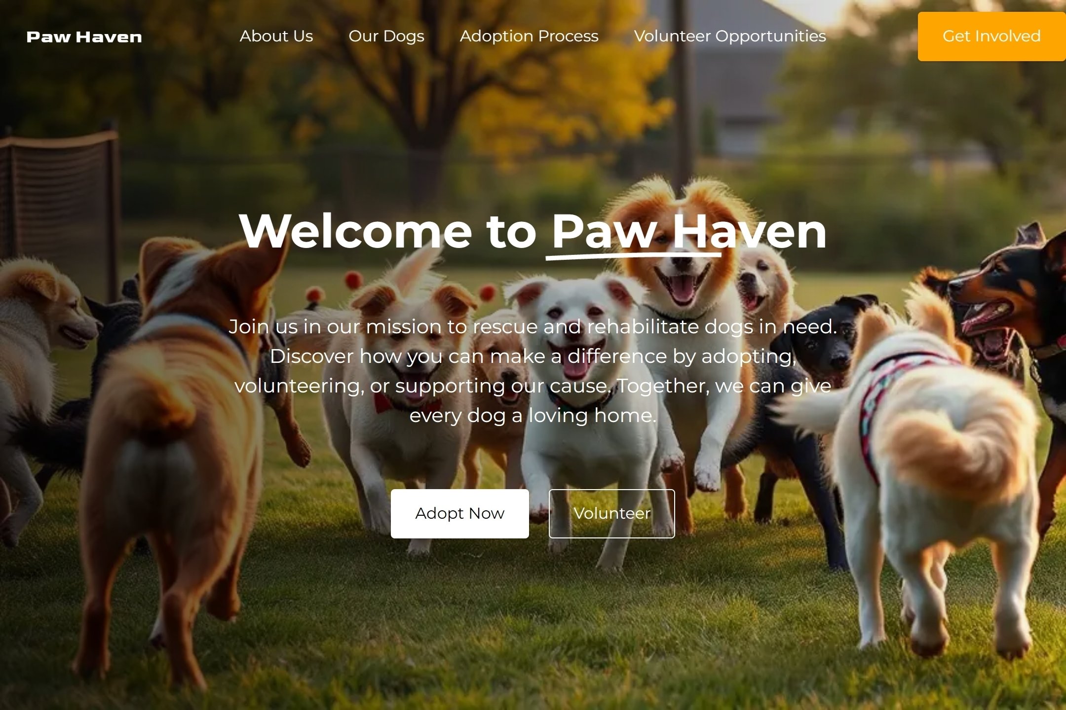 Dog shelter website template