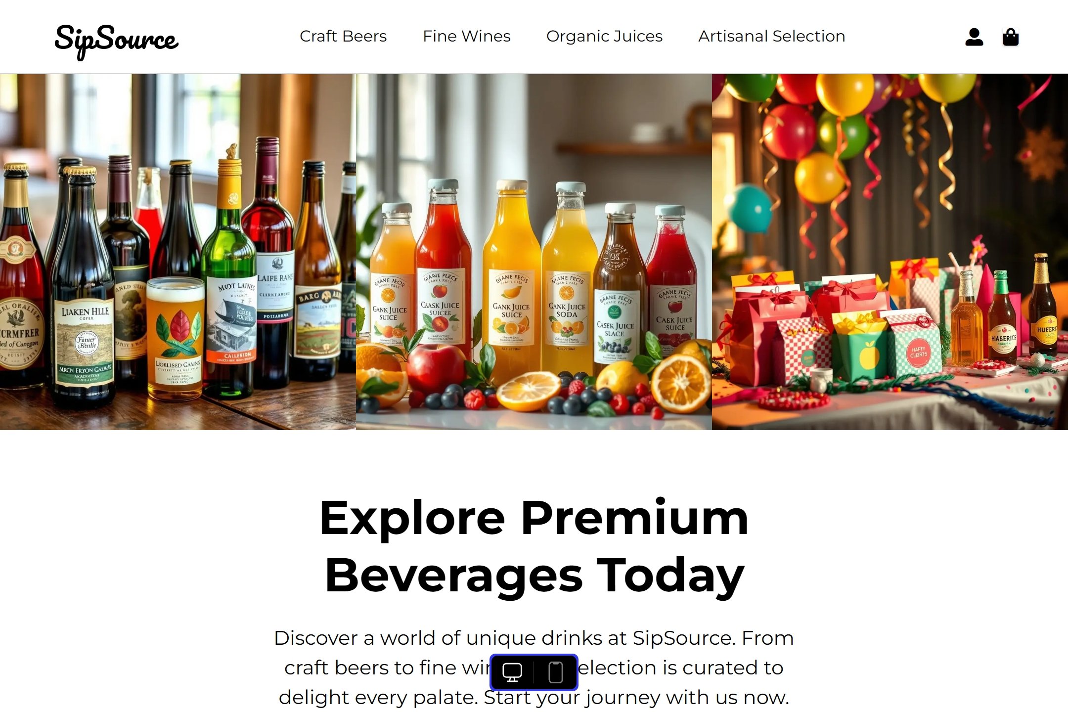 Drink distributor website template