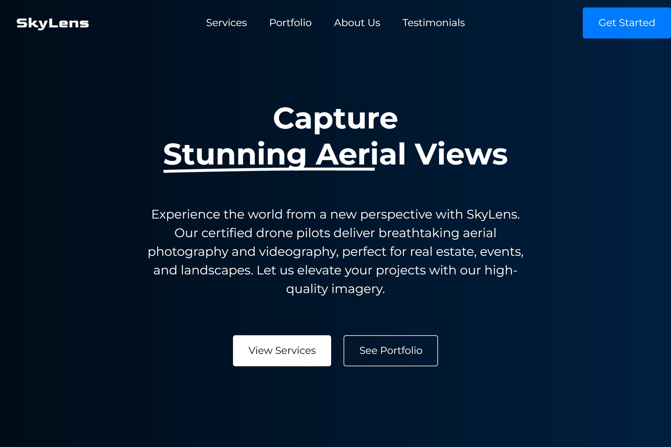 Drone photographer website template