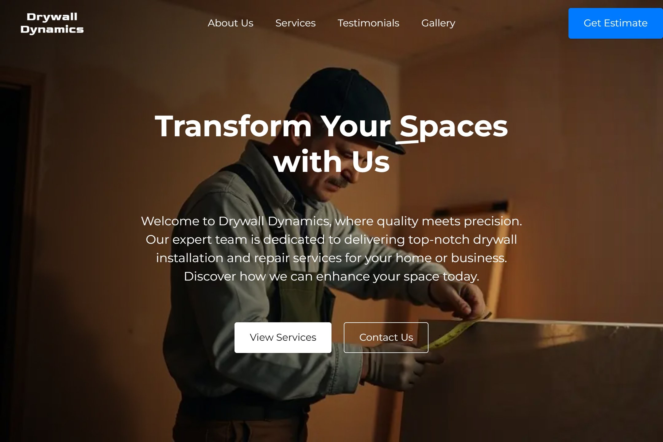 Drywall contractor website template