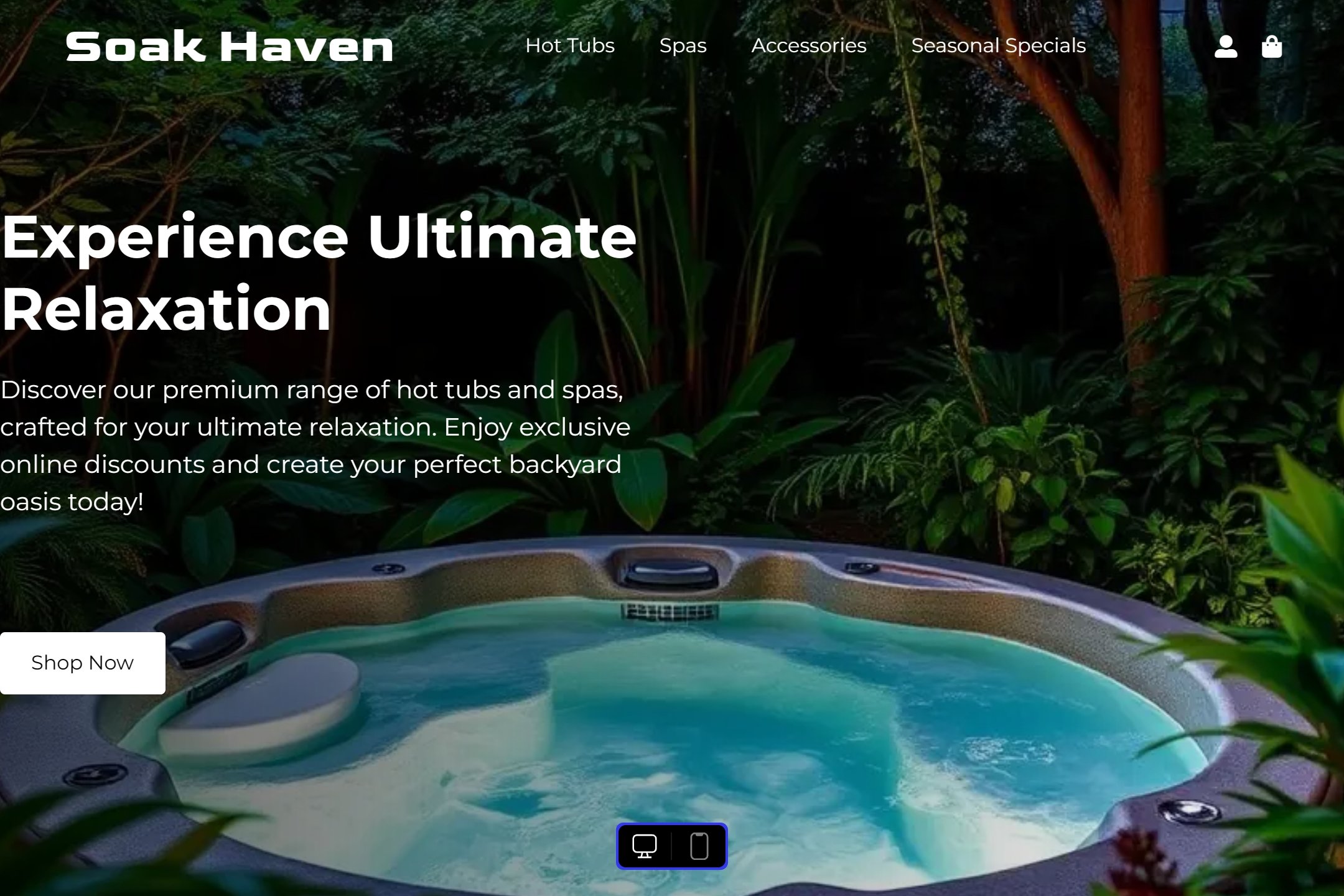 Ecom hot tub shop website template