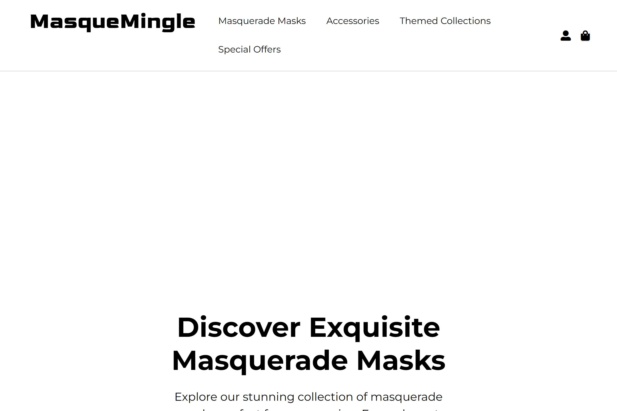 Ecommerce masquerade store website template