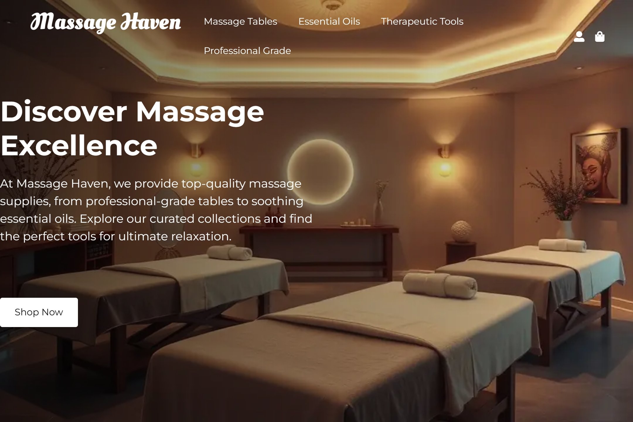 Ecommerce massage supply store website template