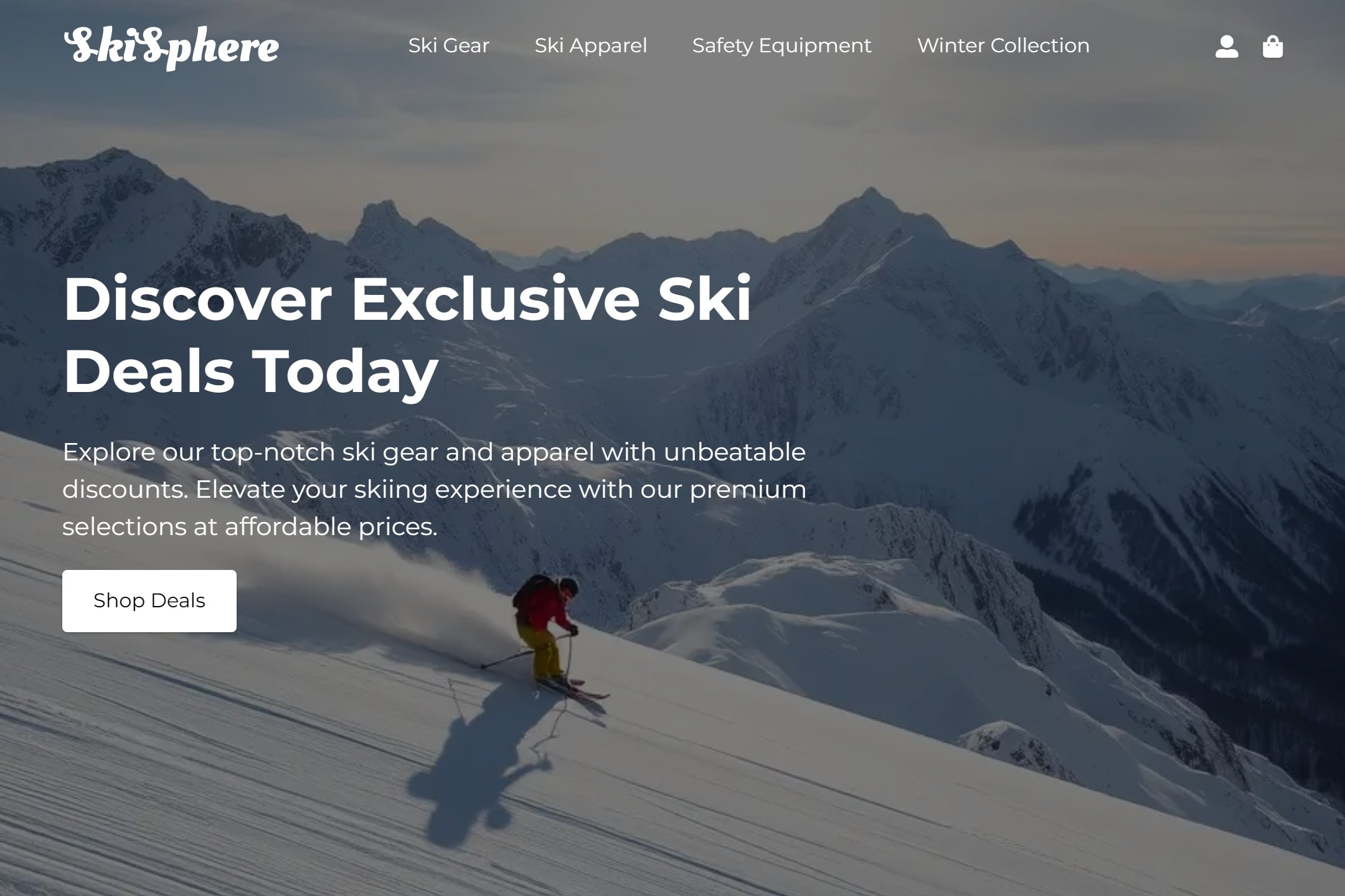 Ecommerce ski store website template