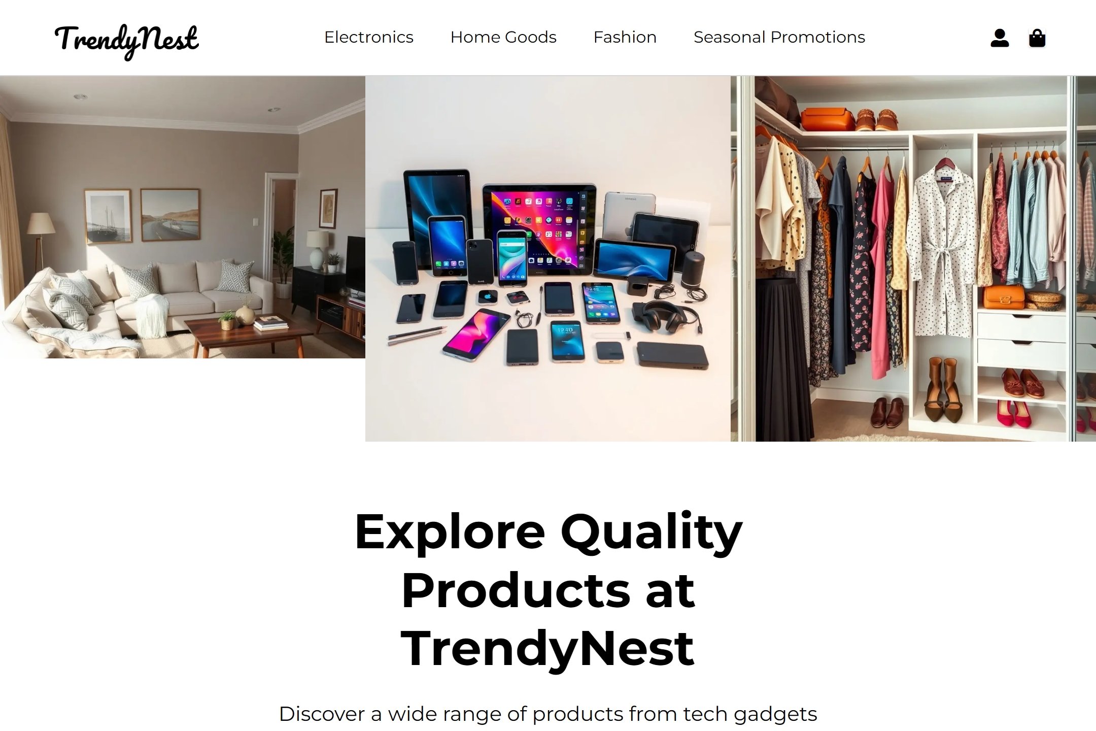 Ecommerce store website template