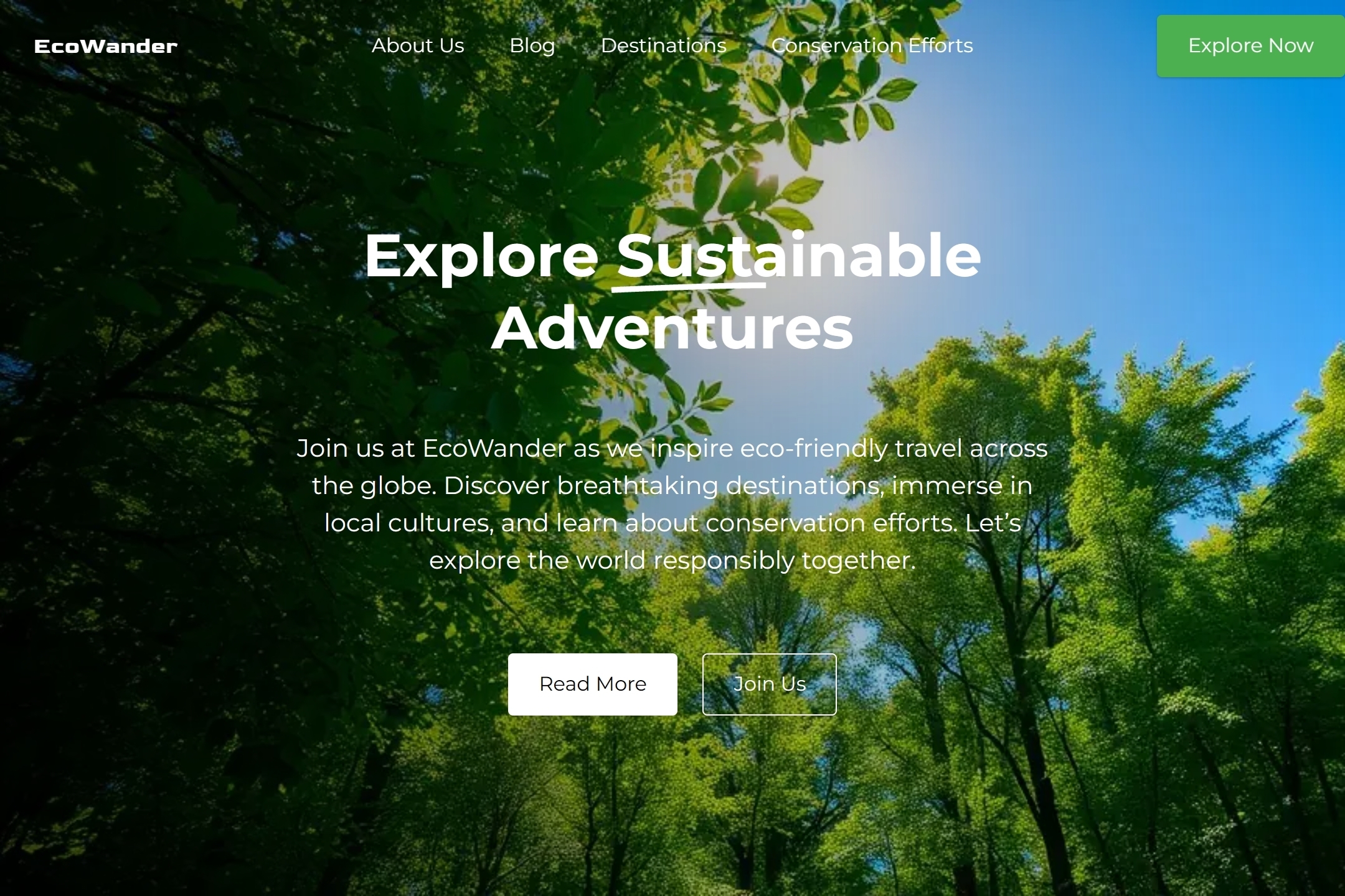 Ecotourism blog website template