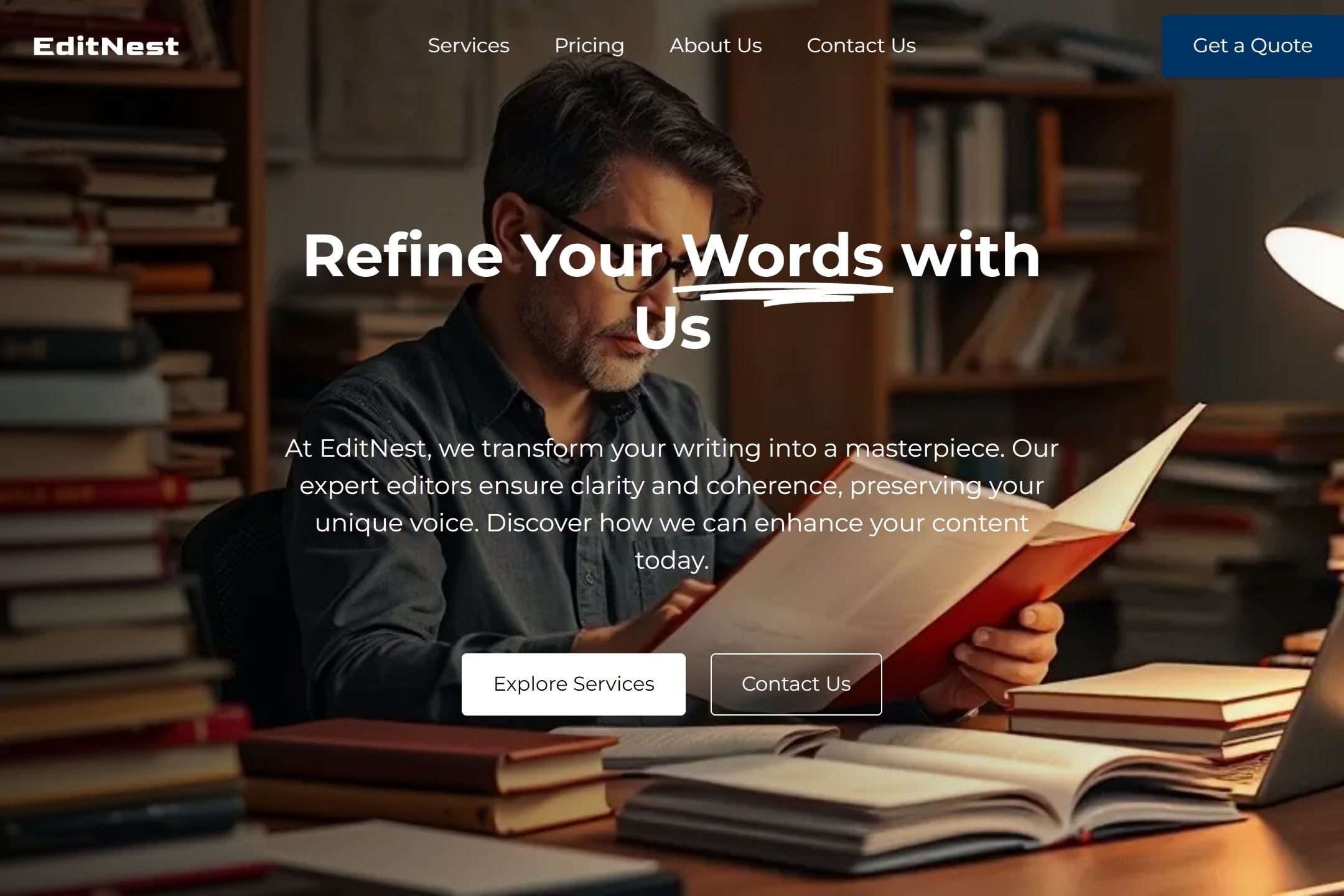 Editor website template