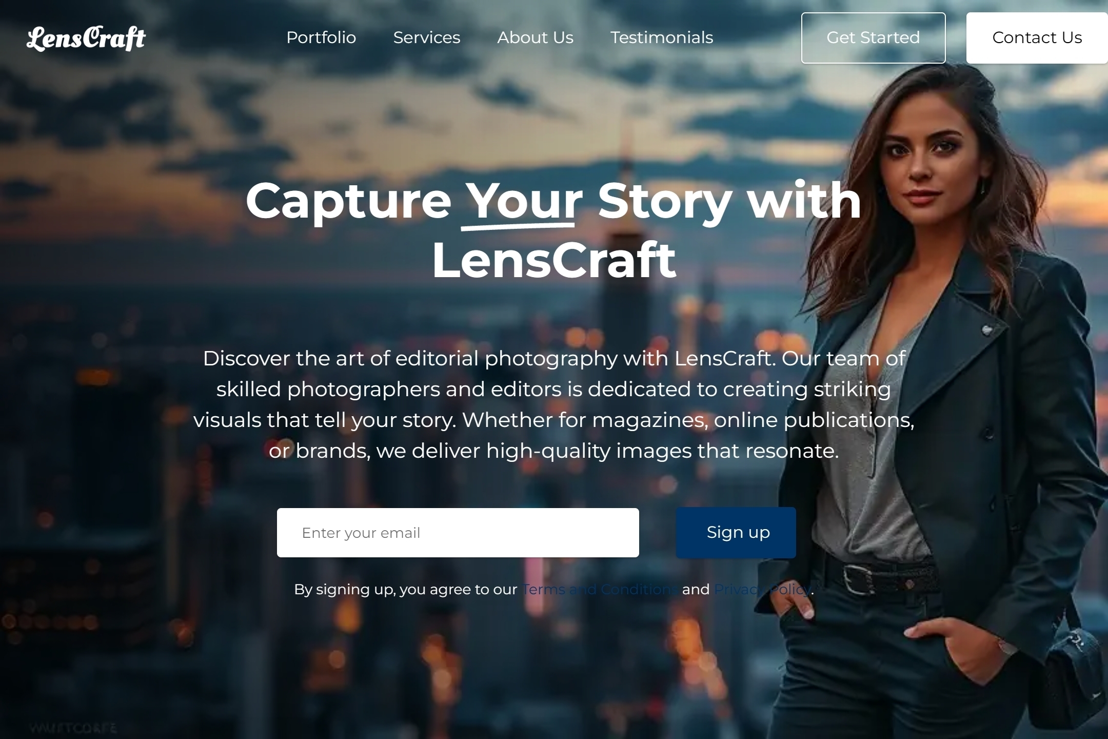 Editorial photographer website template