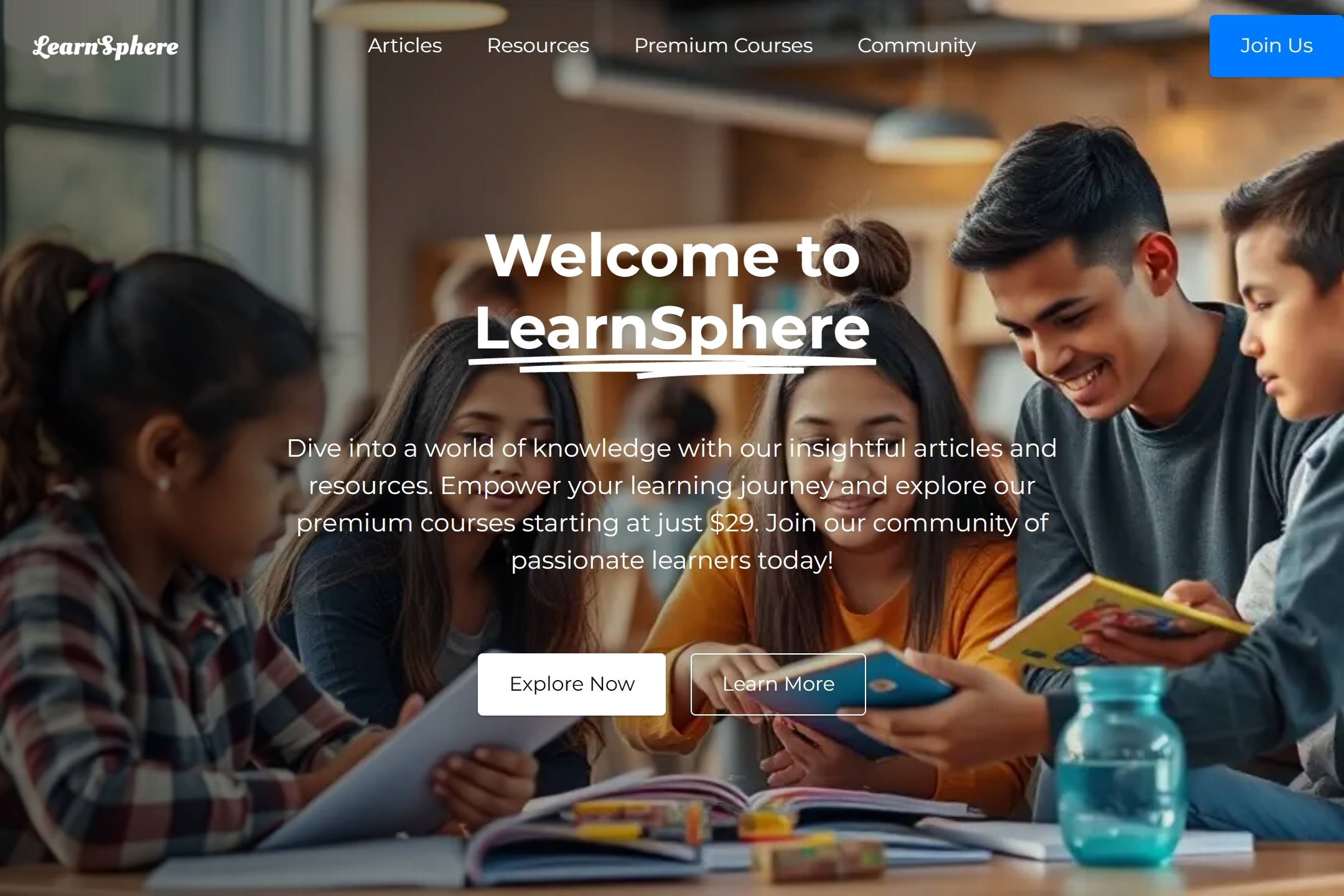 Educational blog website template