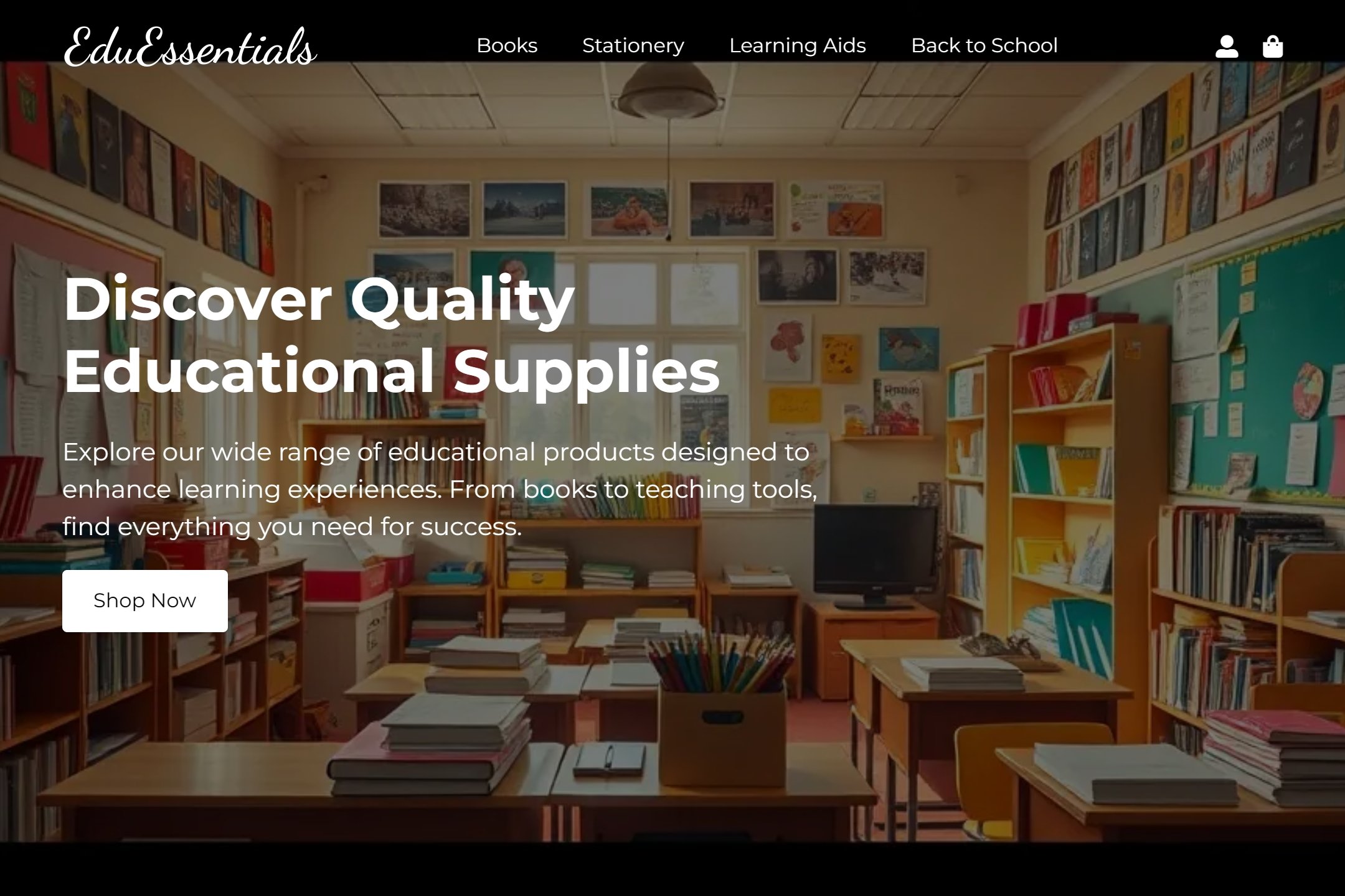 Educational supply store website template