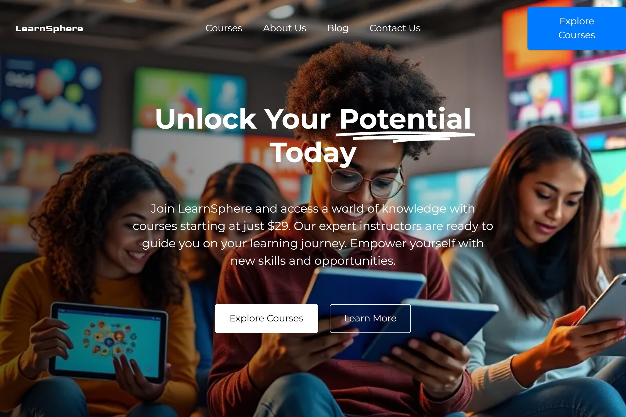 eLearning website template