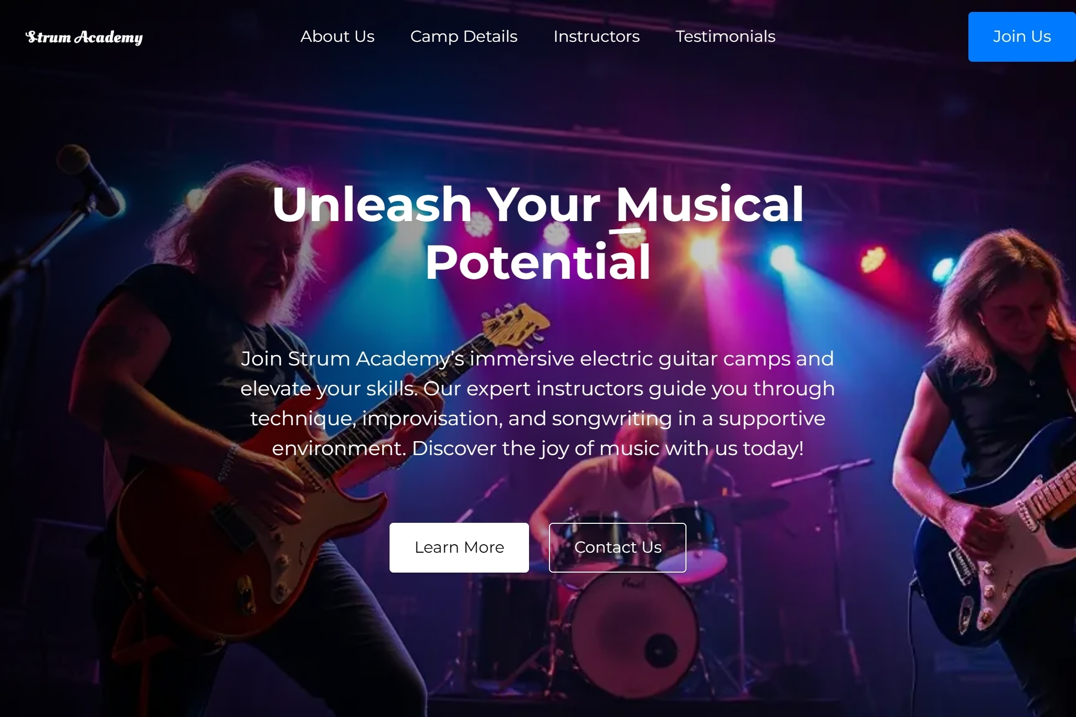 Electric guitar camp website template