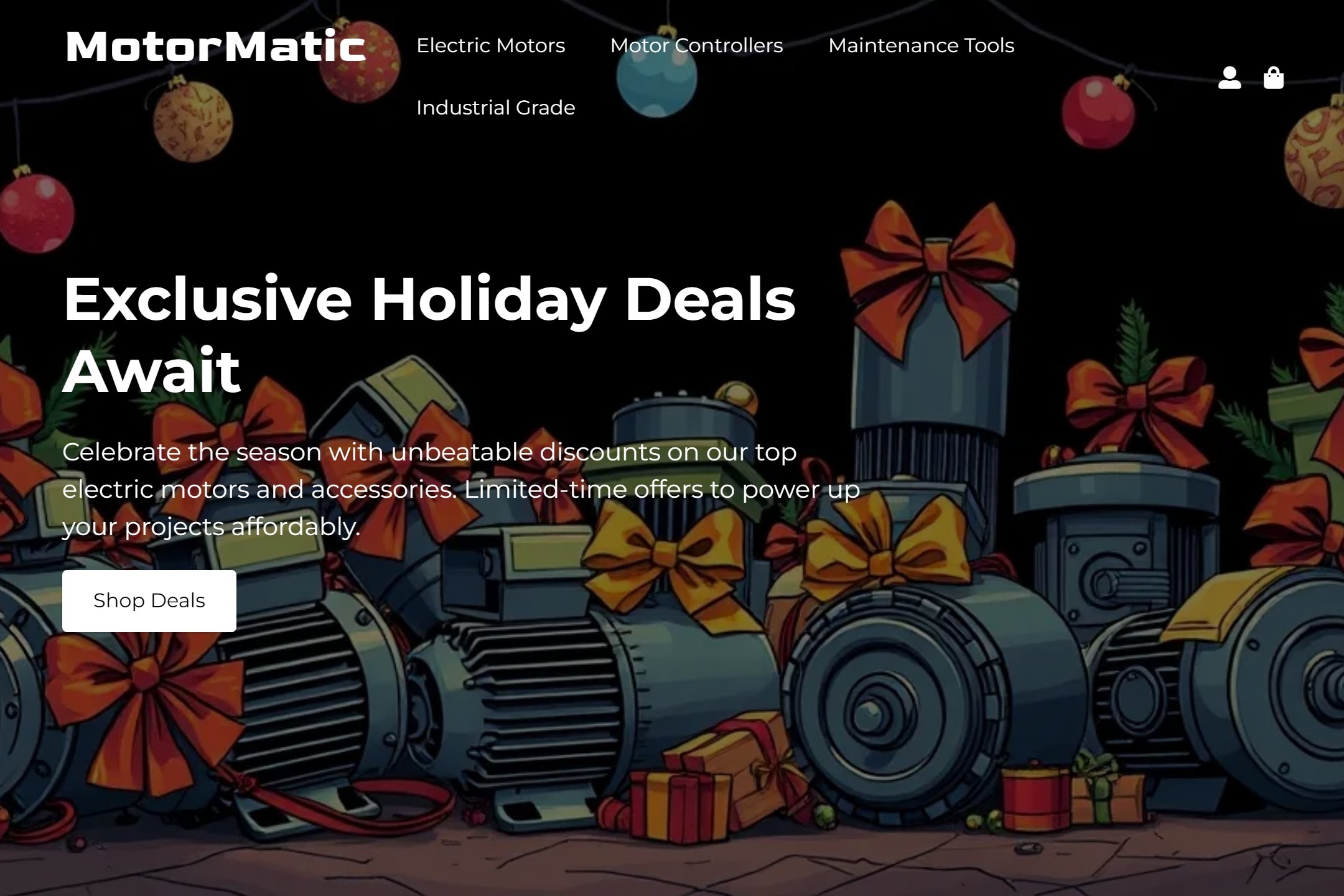 Electric motor store website template
