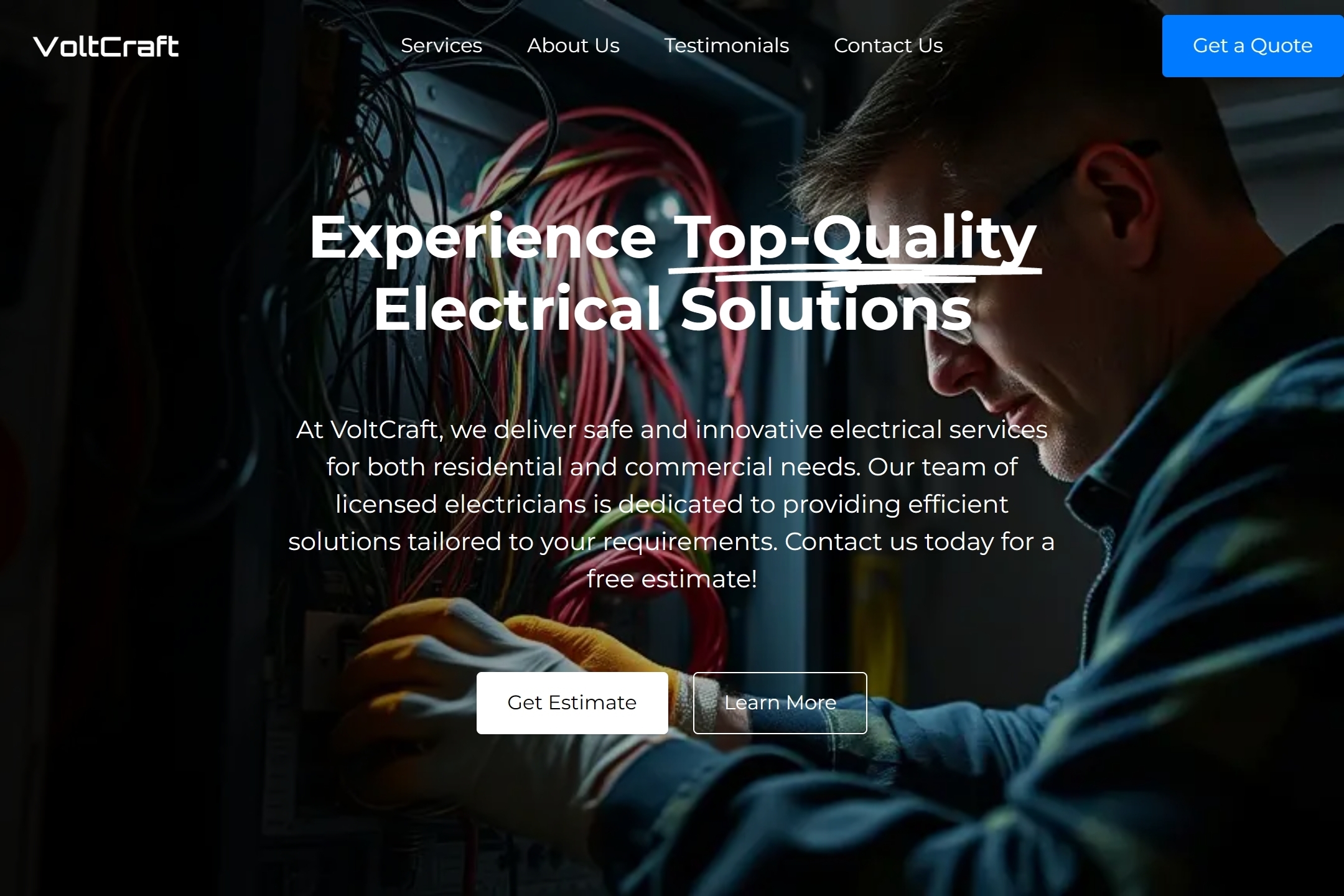Electrical contractor website template