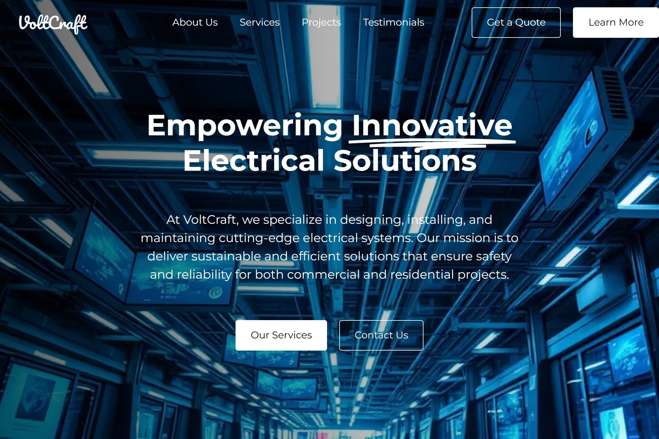 Electrical engineering firm website template
