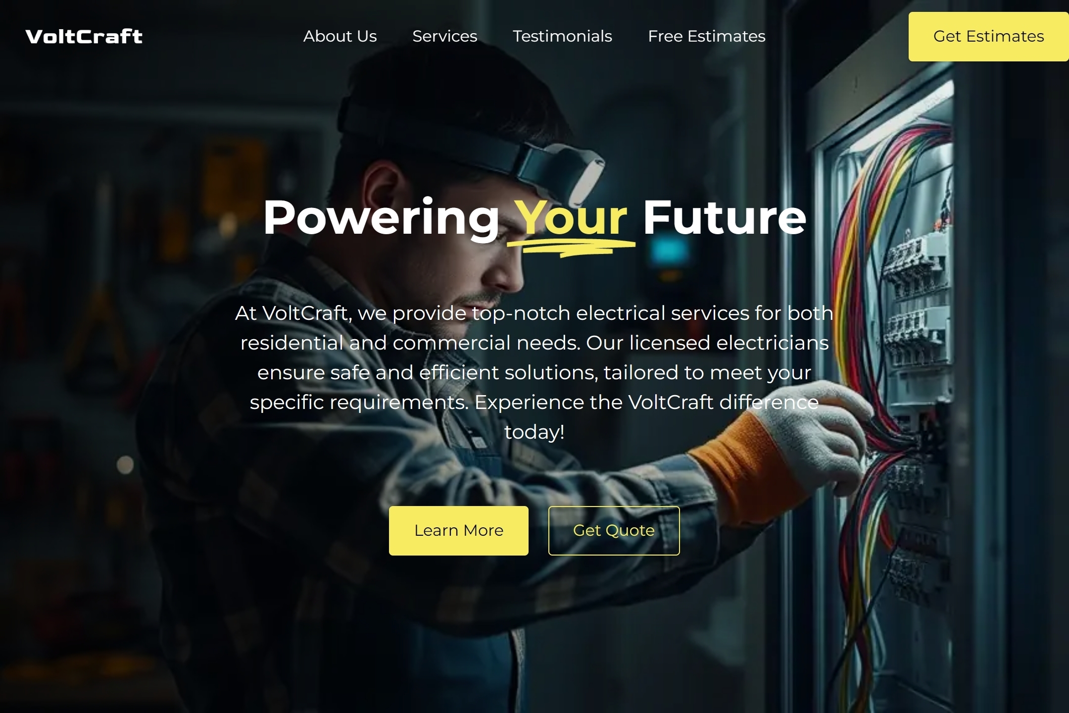 Electrical service website template