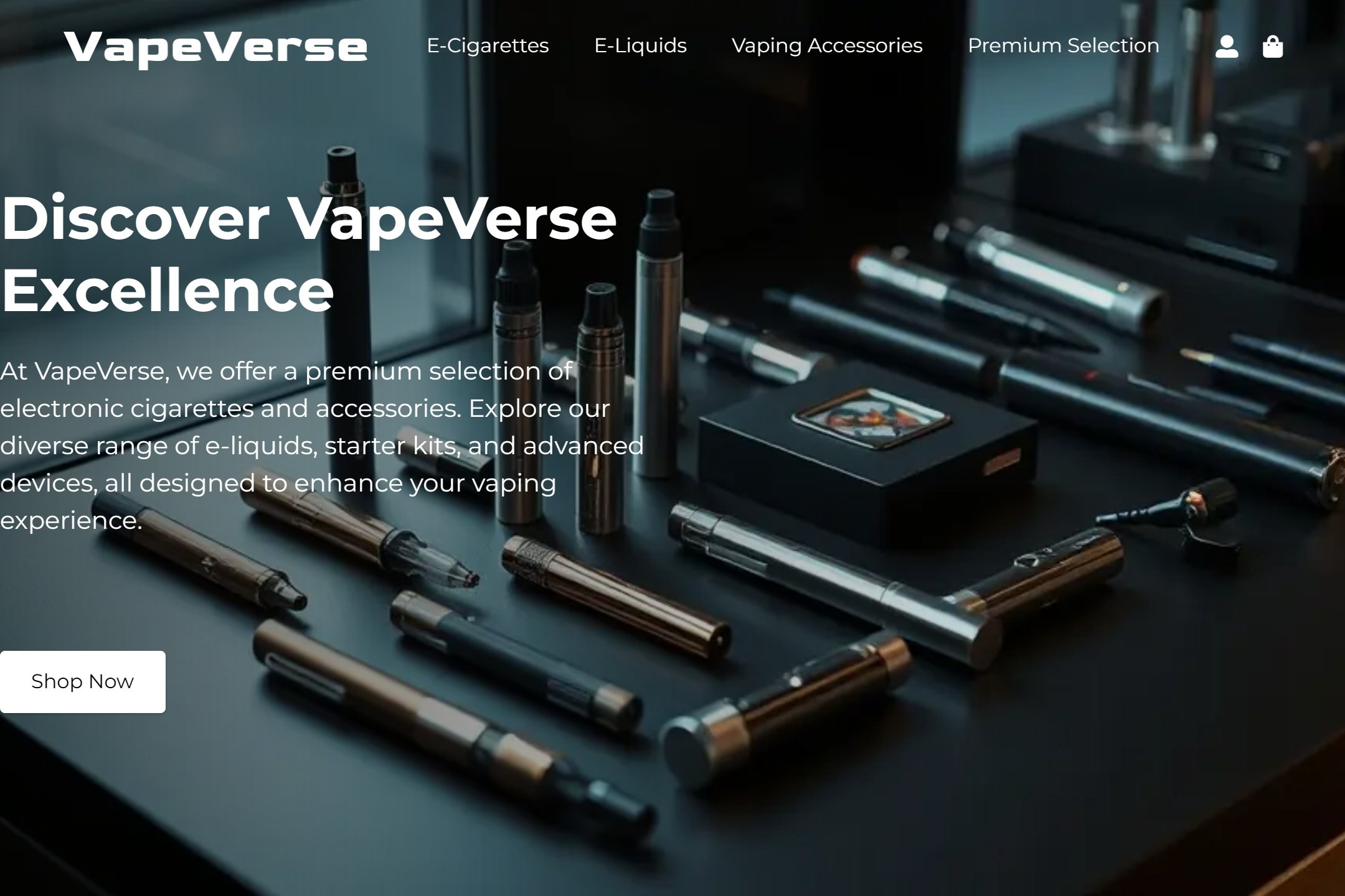 Electronic cigarettes online shop website template