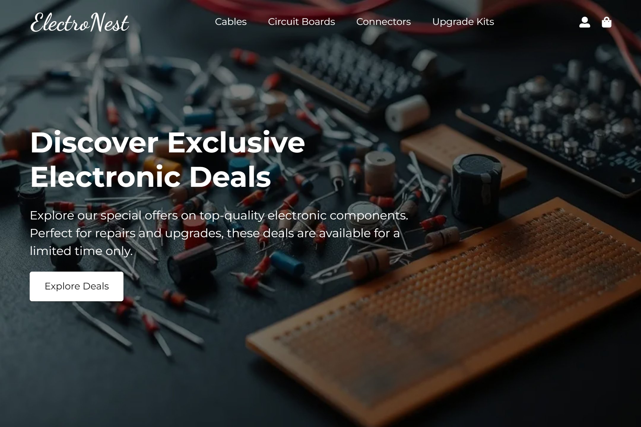 Electronic parts retailer website template