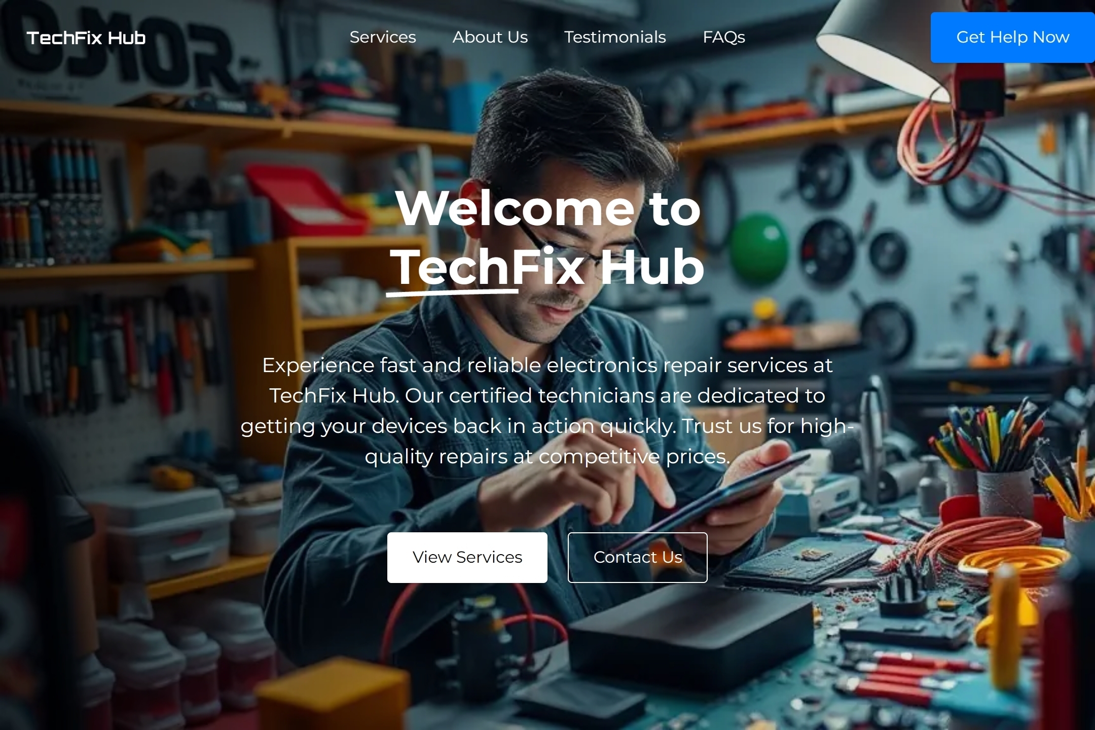 Electronics repair shop website template