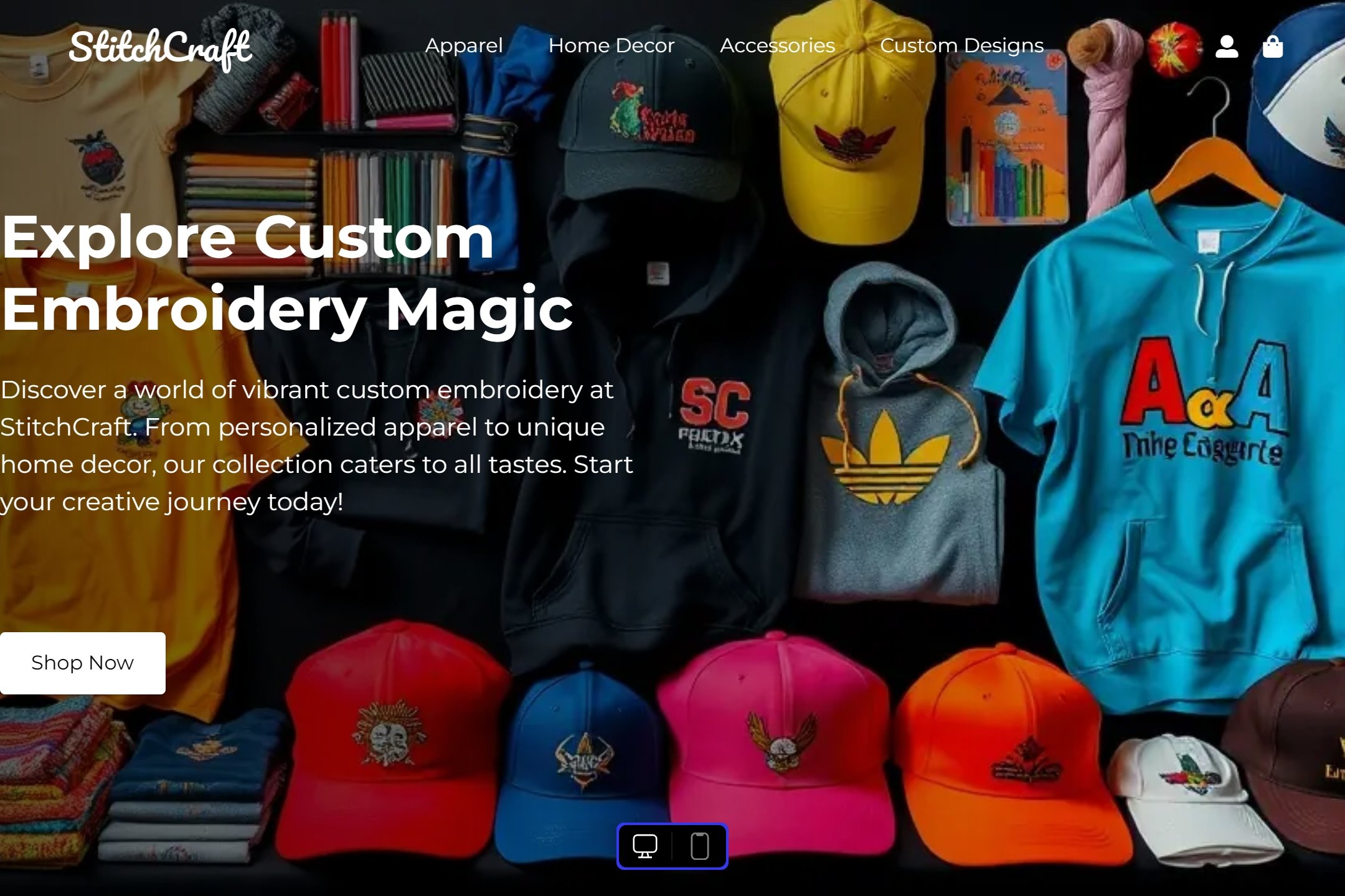 Embroidery retailer website template
