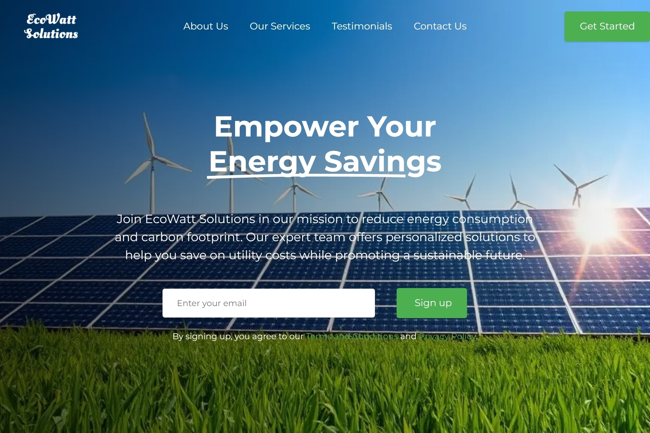 Energy conservation specialist website template