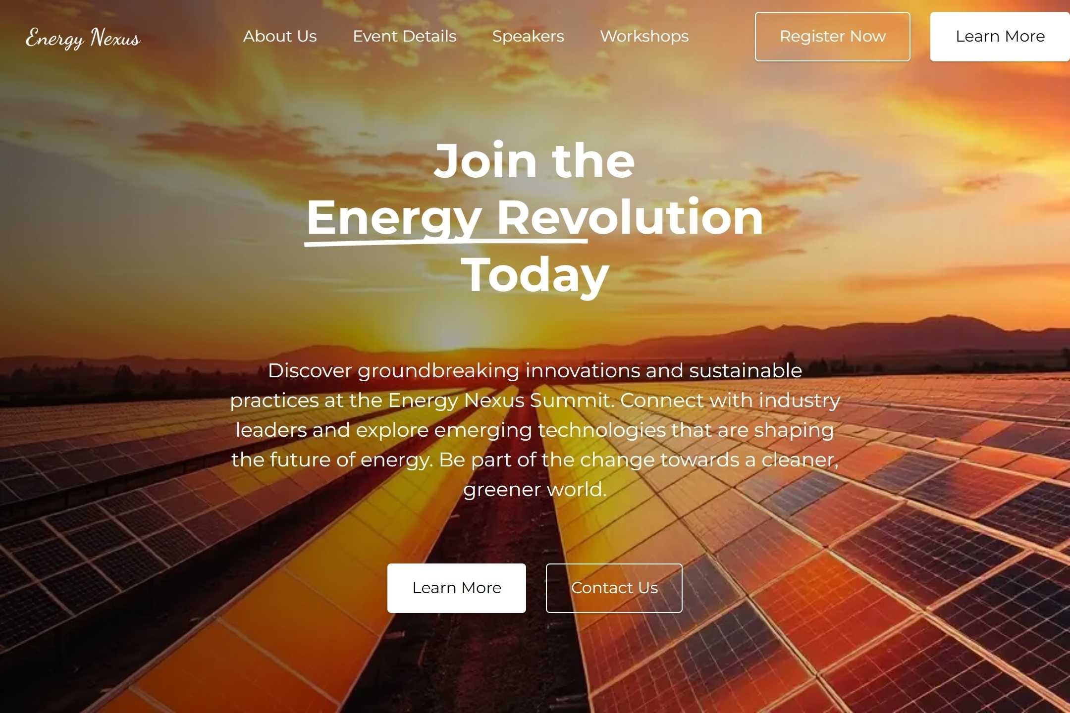Energy summit website template