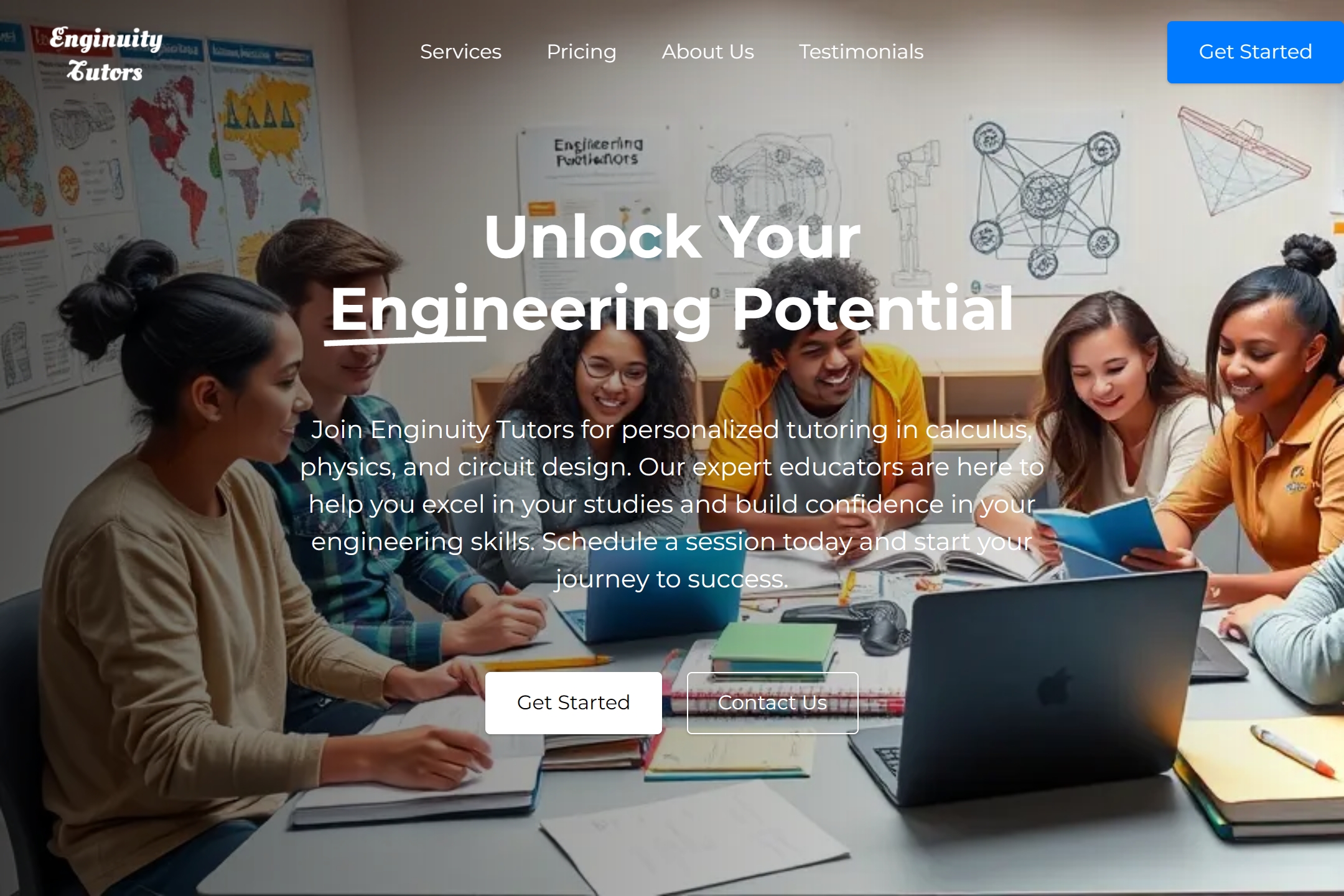 Engineering tutor website template
