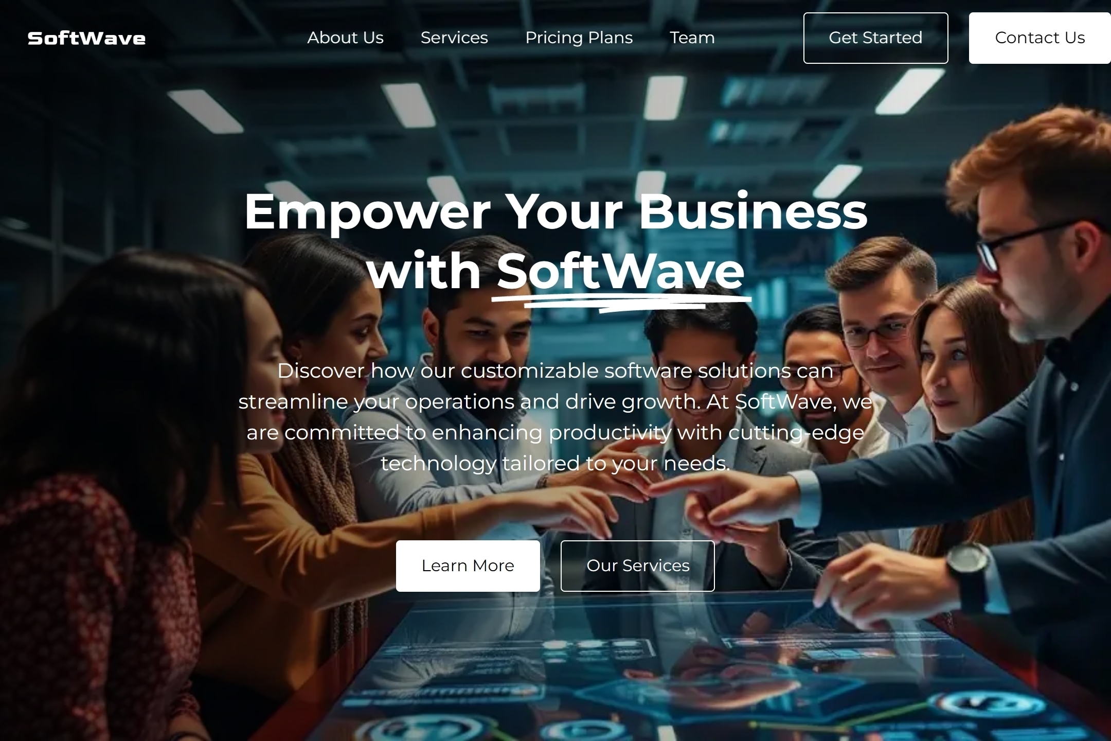 Enterprise software startup website template