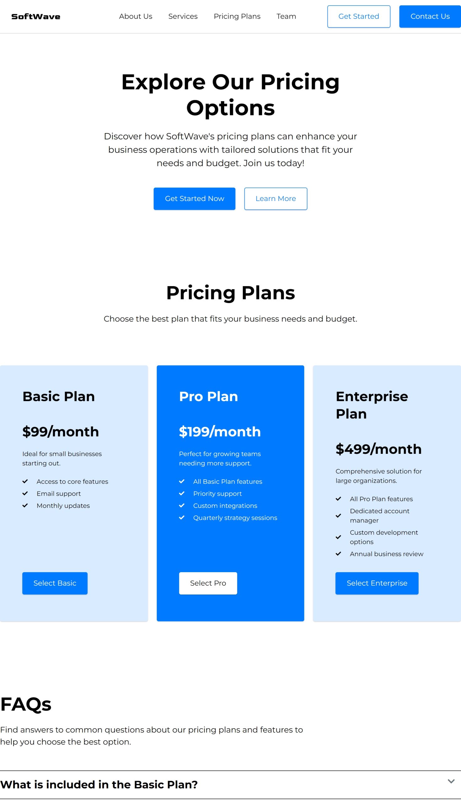 Pricing Plans