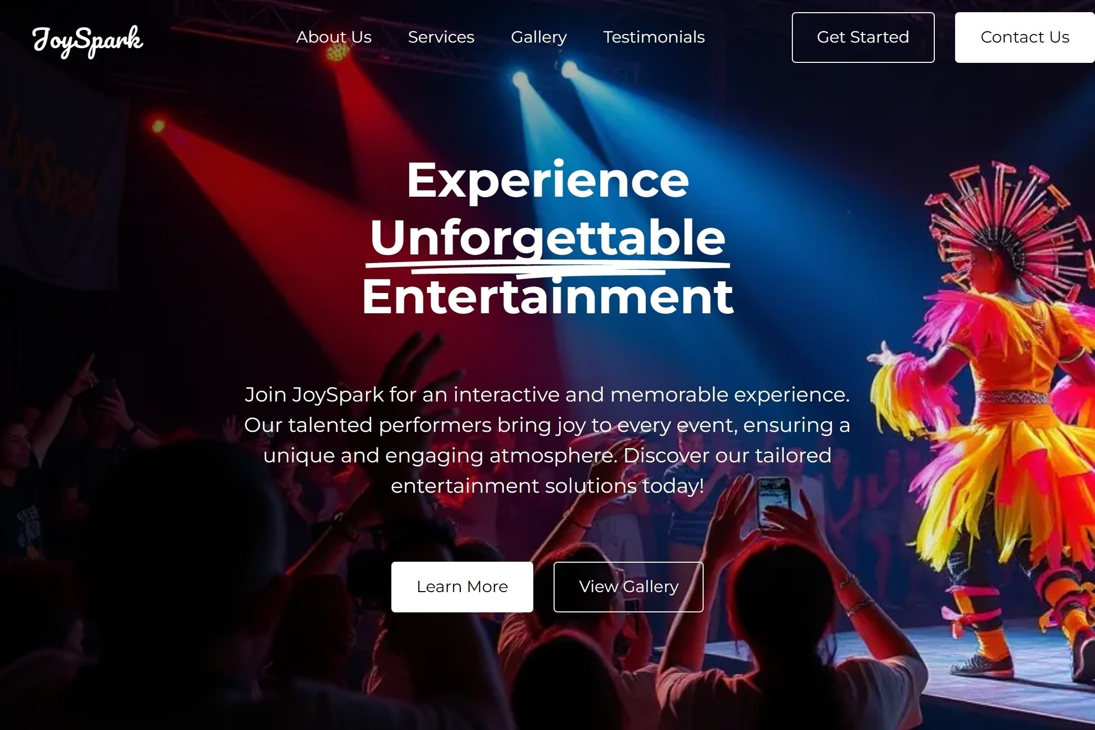 Entertainer website template