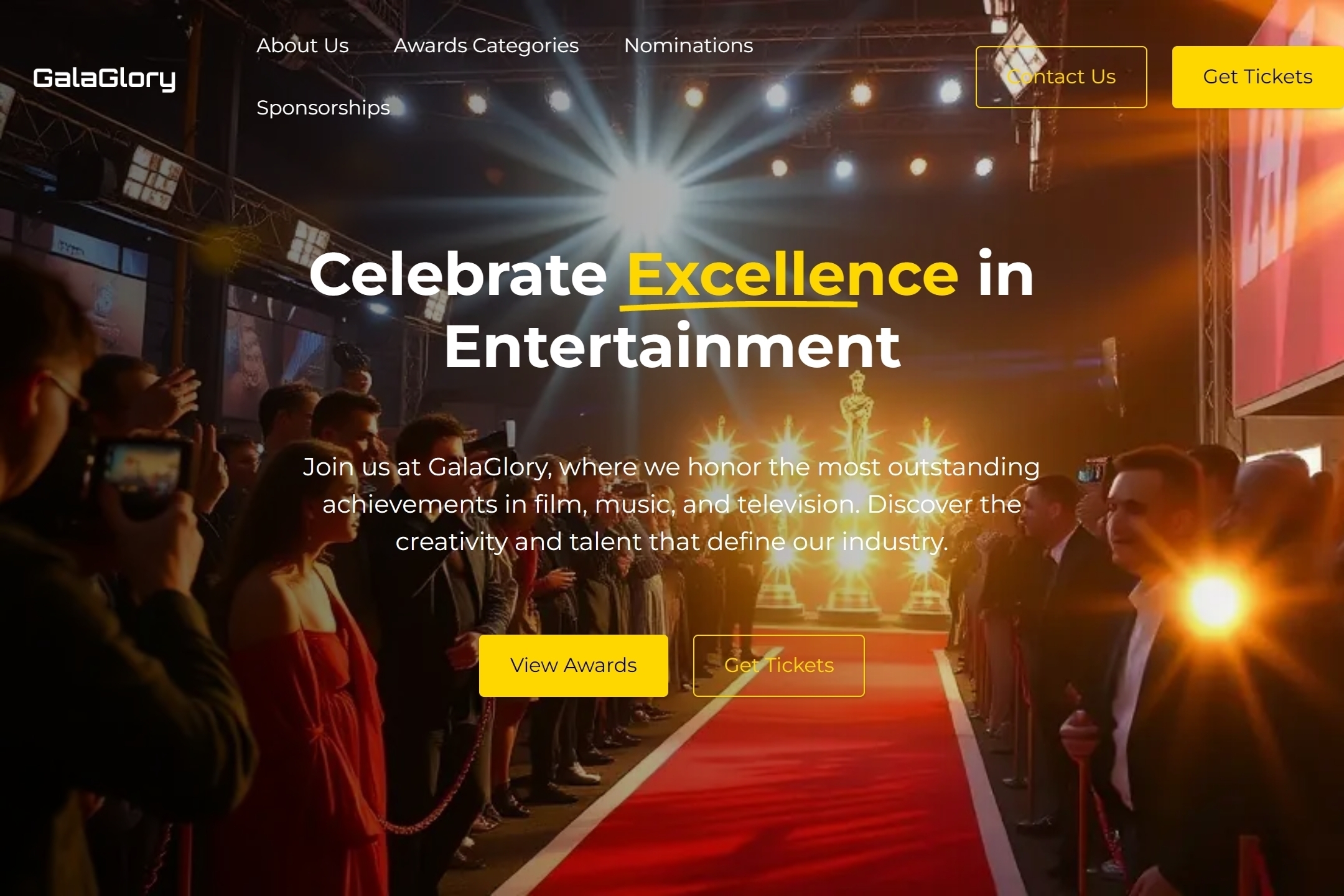 Entertainment awards website template