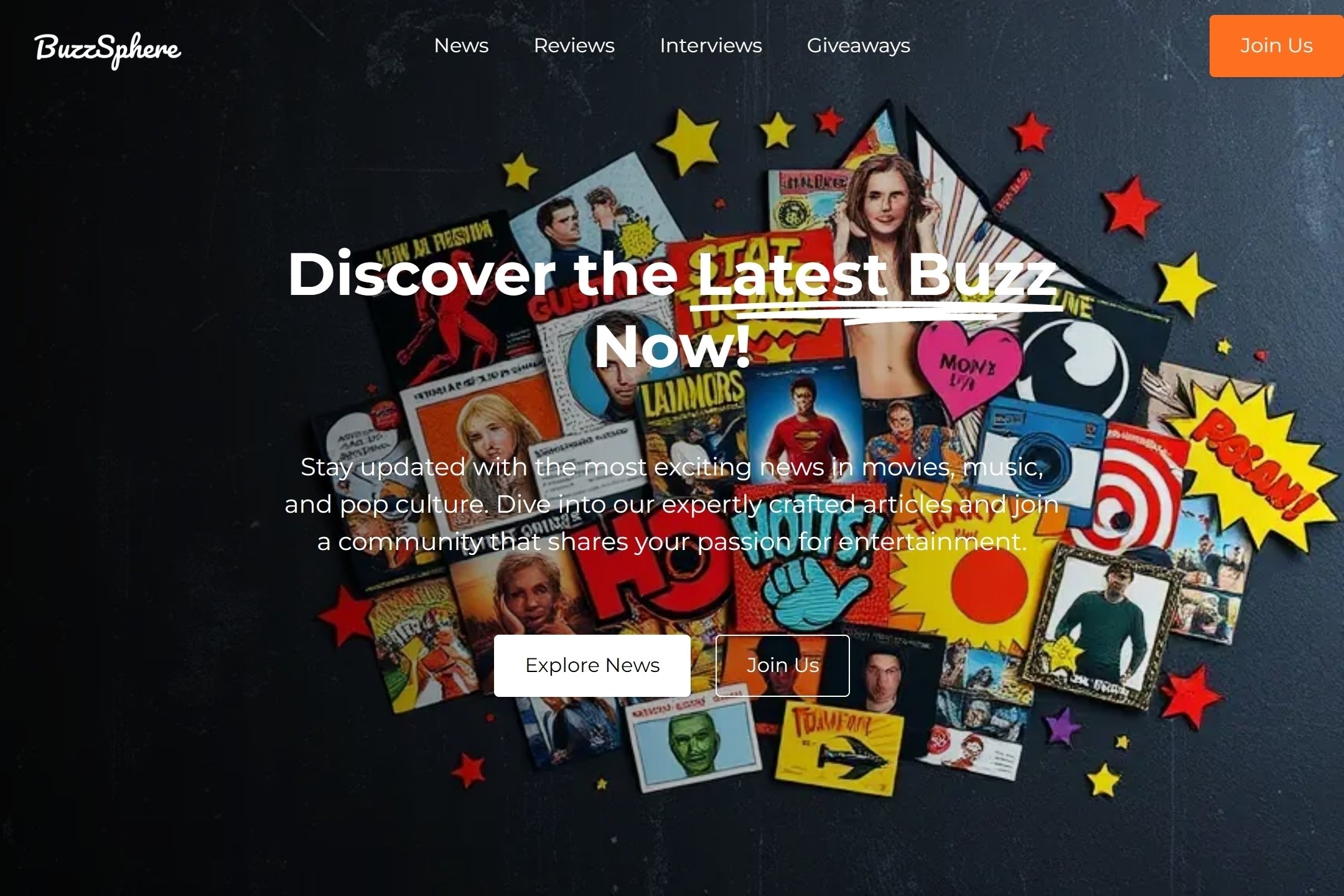 Entertainment blog website template