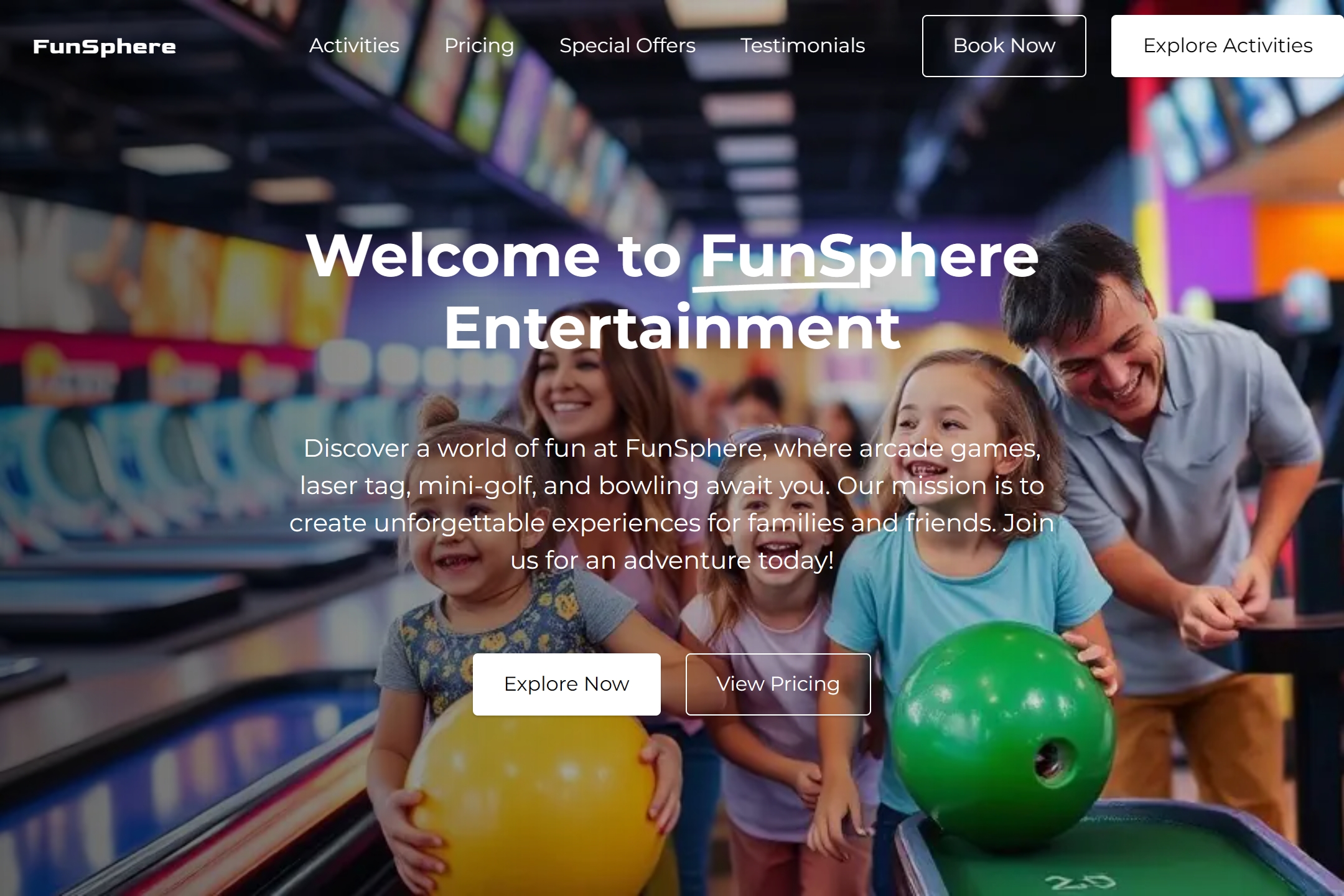 Entertainment center website template