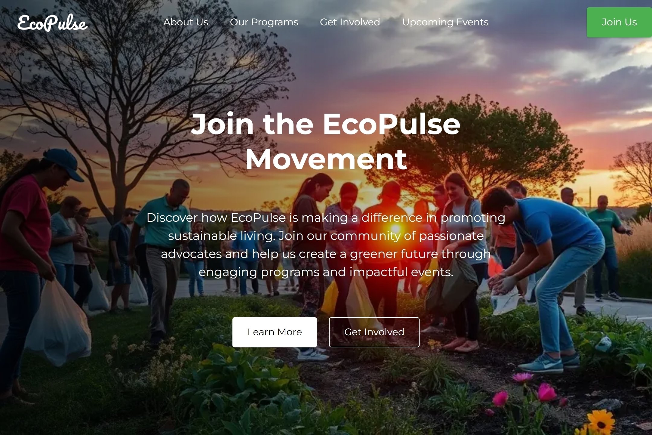 Environmental movement website template